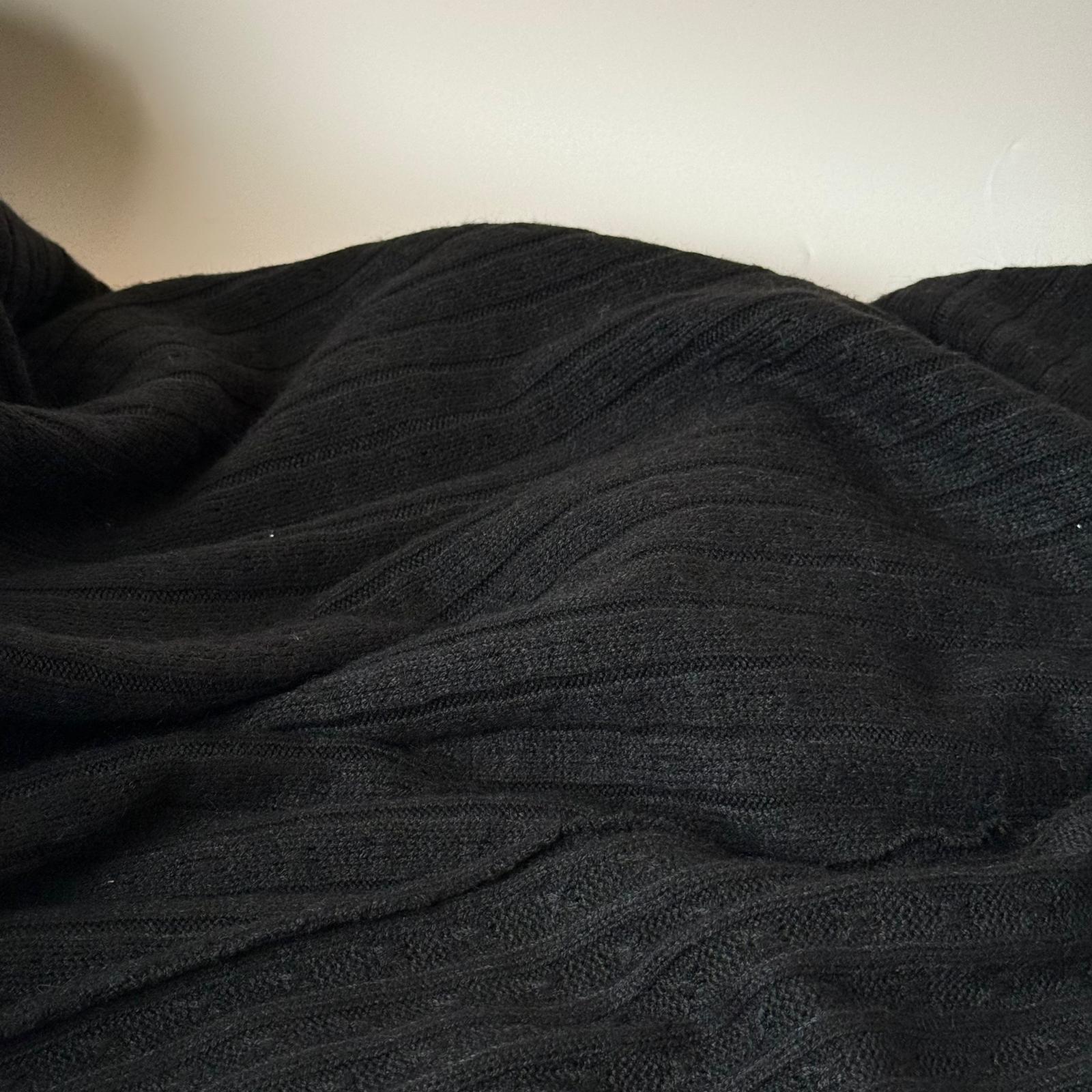 Montreal Rayon Blend Cable Sweater Knit in Black