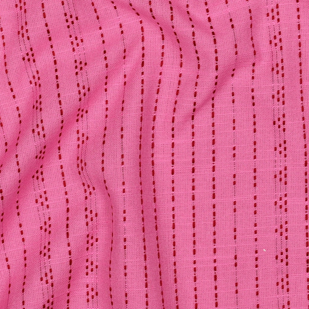Boho Stripes Fuchsia Yarn Dyed Cotton Jacquard