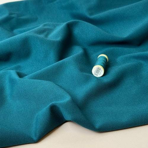 Petrol Viscose Ponte Roma Twill Double Knit Fabric