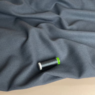 Deadstock Pure Wool Crepe Fabric in Dark Grey