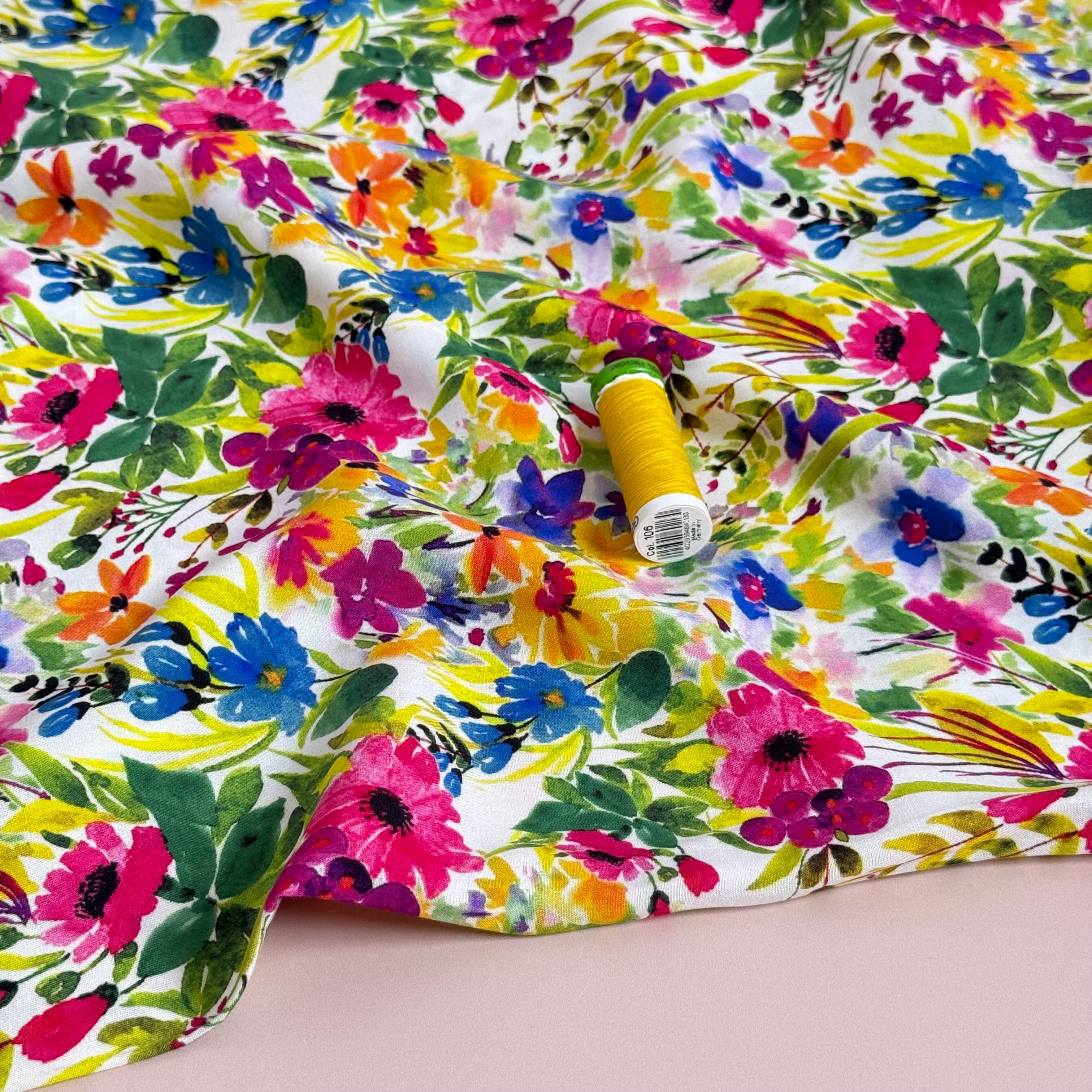Sunny Meadow Viscose Fabric