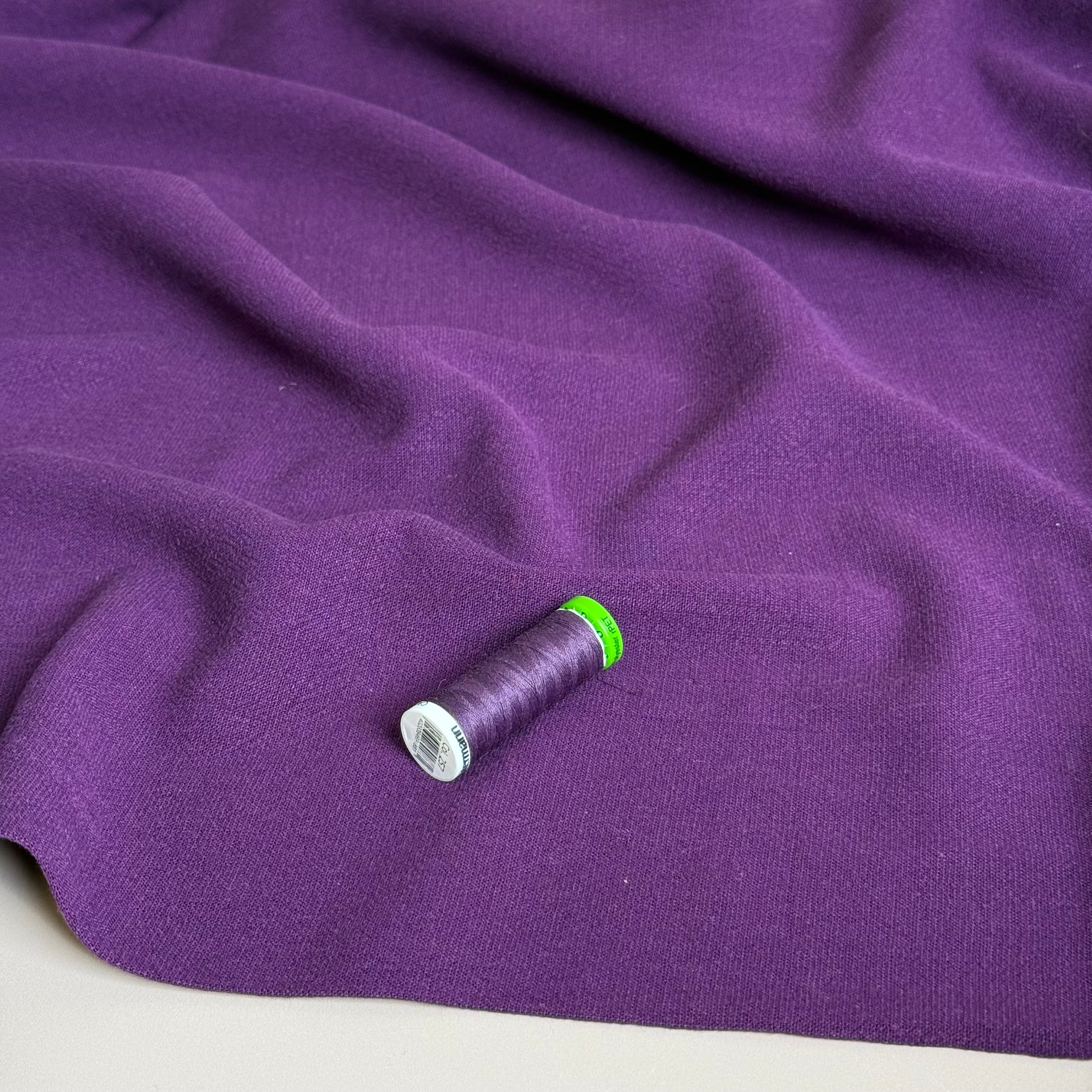 Flow Purple Viscose Linen Blend Dress Fabric