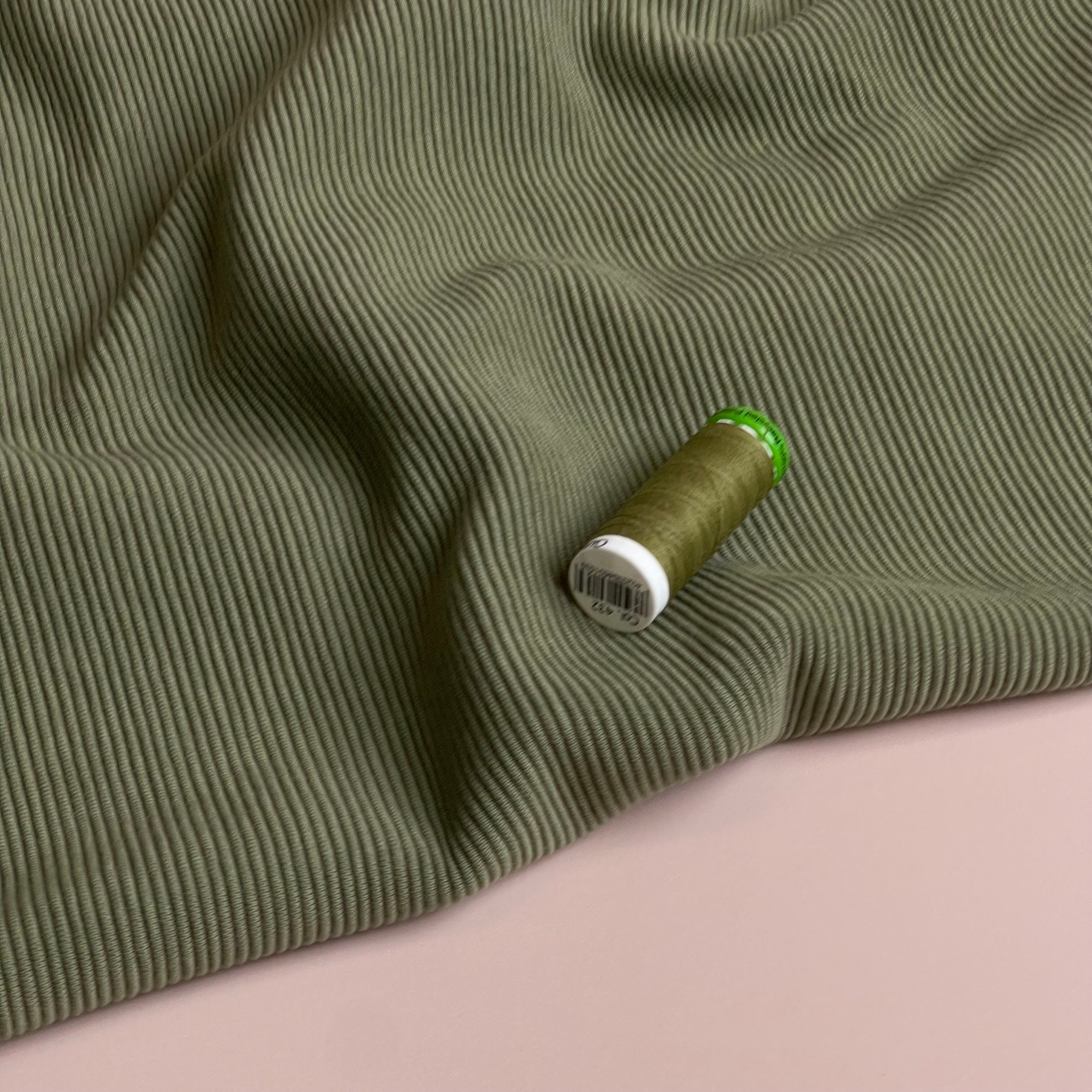 Ottoman Cotton Ribbed Knit in Olive