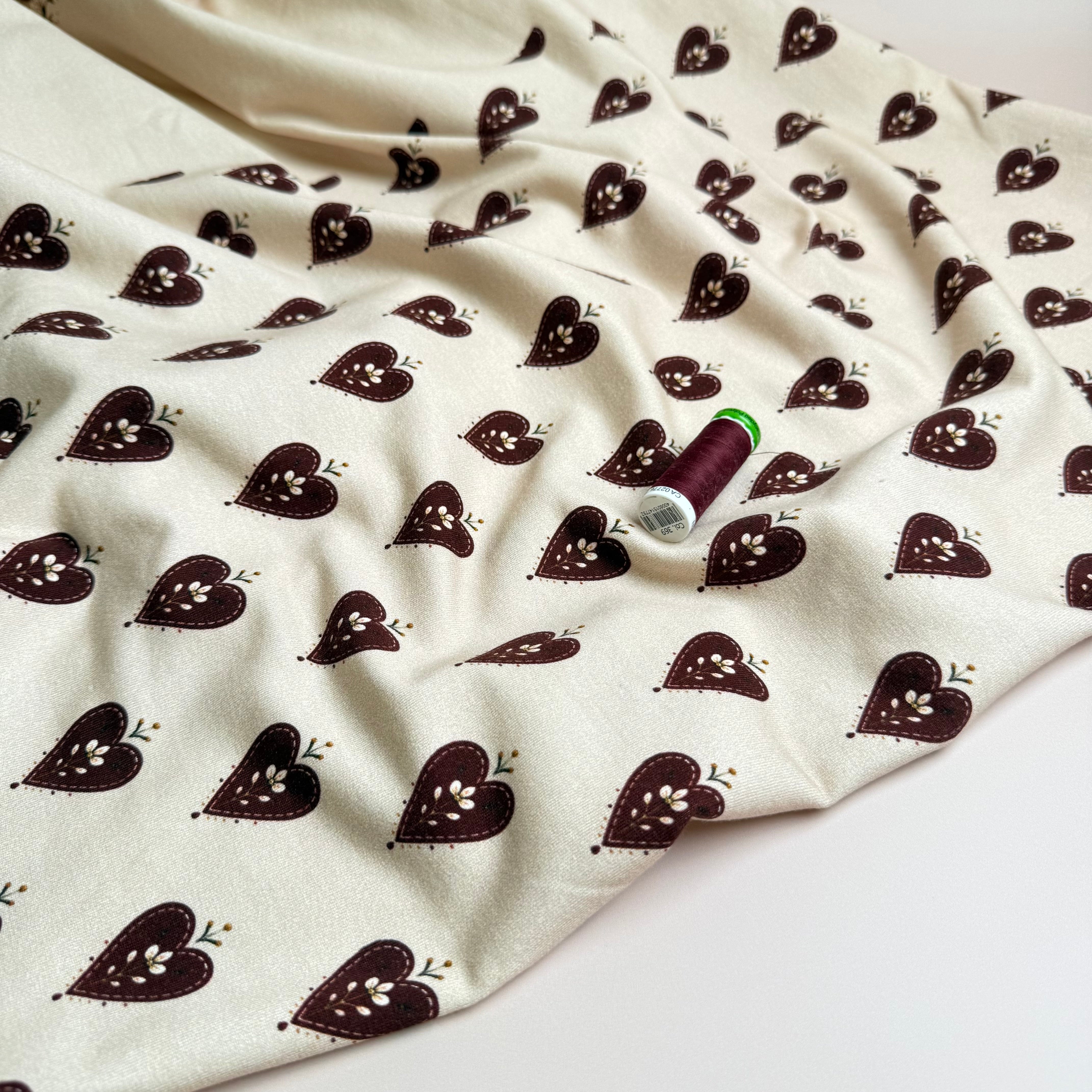 Colour Bundles - Nordic Forest Folk Cotton Sweat shirting & Matching Ribbing