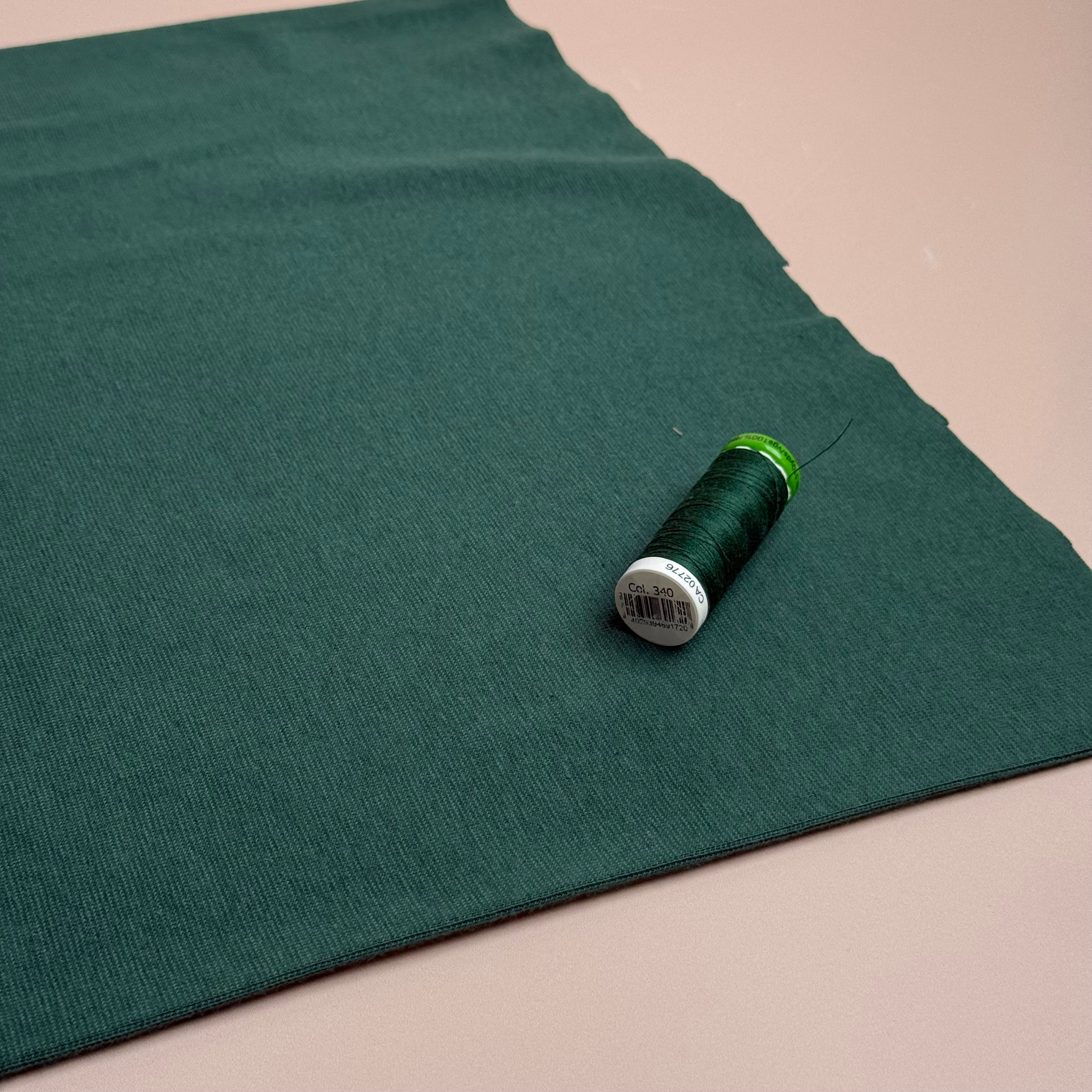 Dark Green Tabular Cotton Cuff Ribbing Fabric