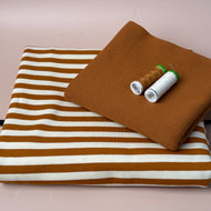 Colour Bundles - Toffee Stripe Cotton French Terry & Ribbing