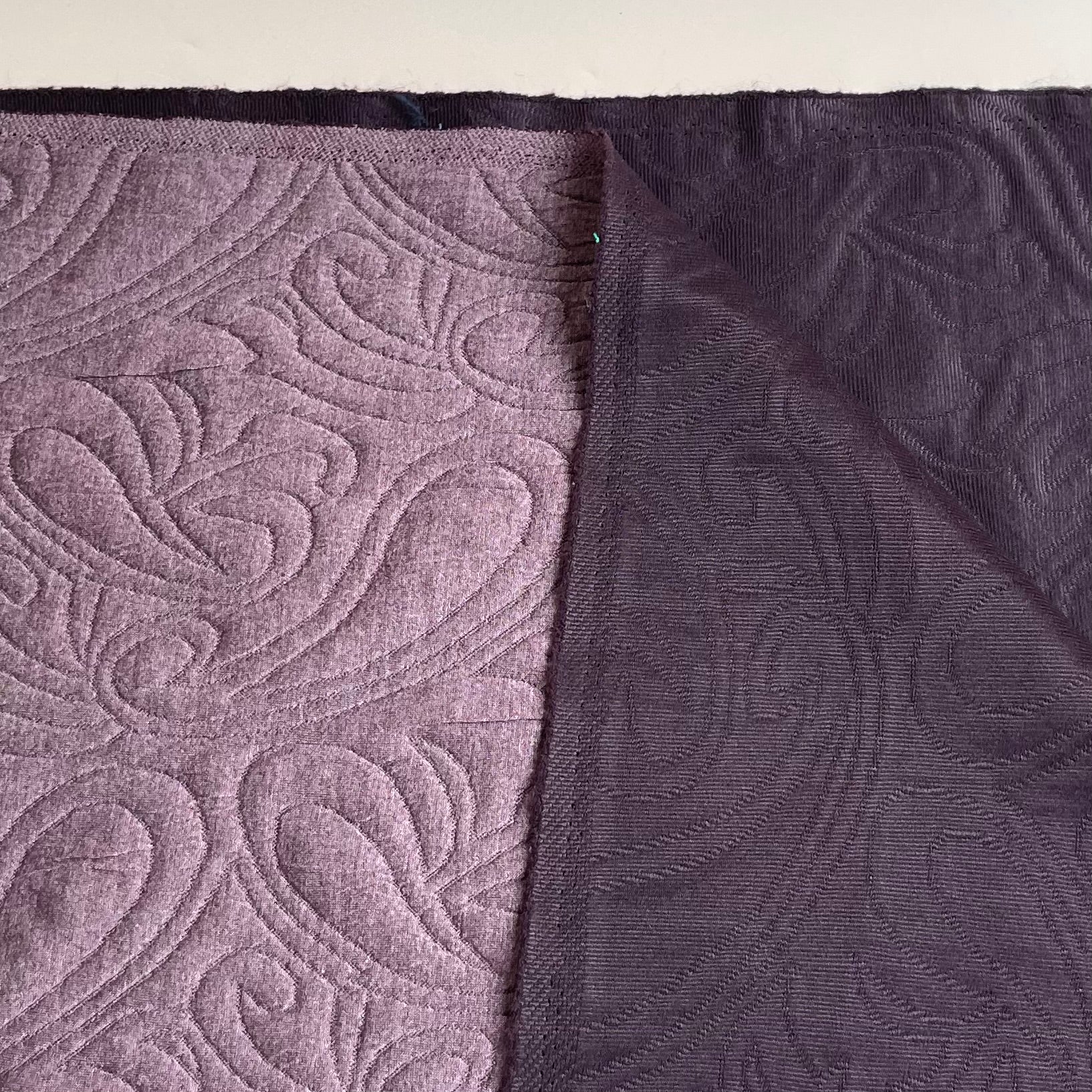 Paisley Jacquard Quilted Knit in Mauve
