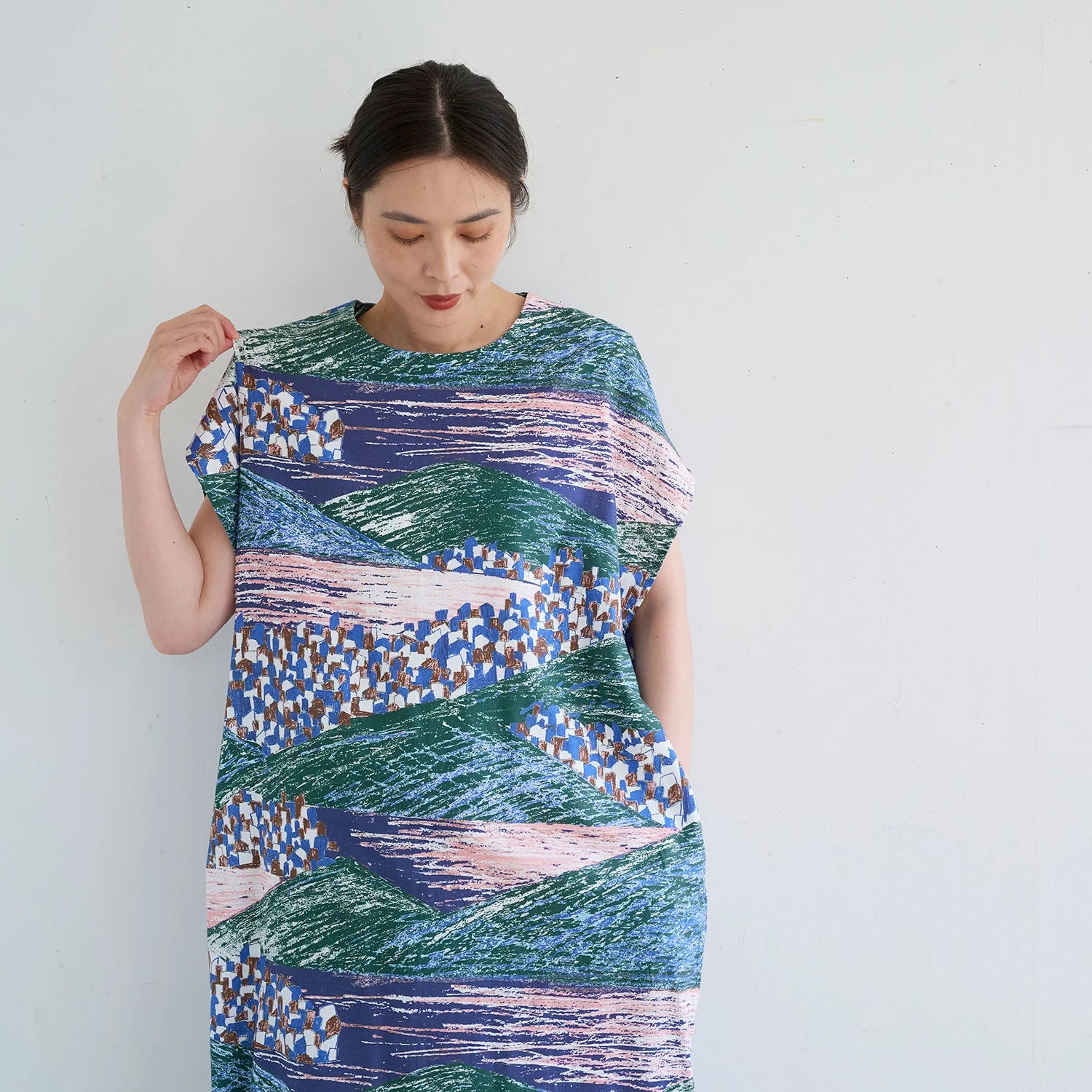 Keshiki - Lake & City Cotton Viyella Green & Purple
