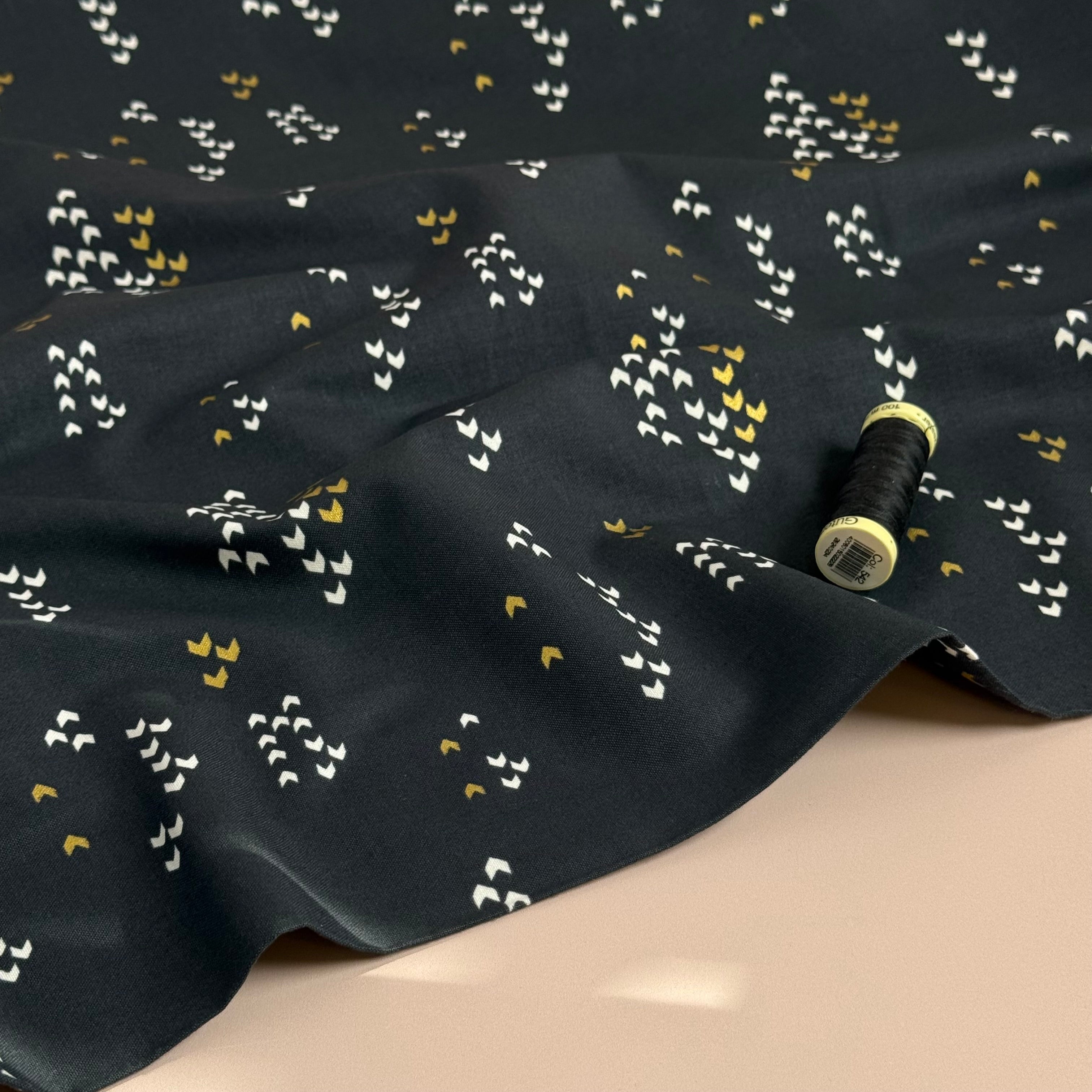 Cotton and Steel - Reflection Pitch Japanese Metallic Cotton Fabric