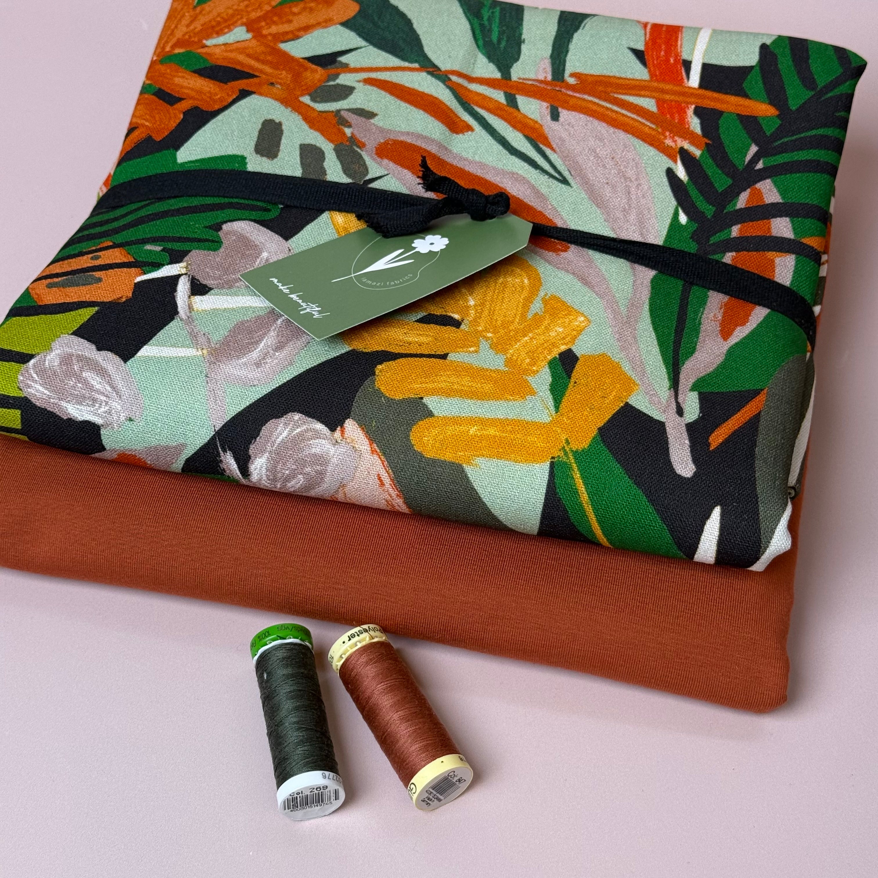 Make An Outfit Colour Bundle and Sewing Kit - Skyline Tee in Cotton Jersey and Spring Trousers in Tropical Linen