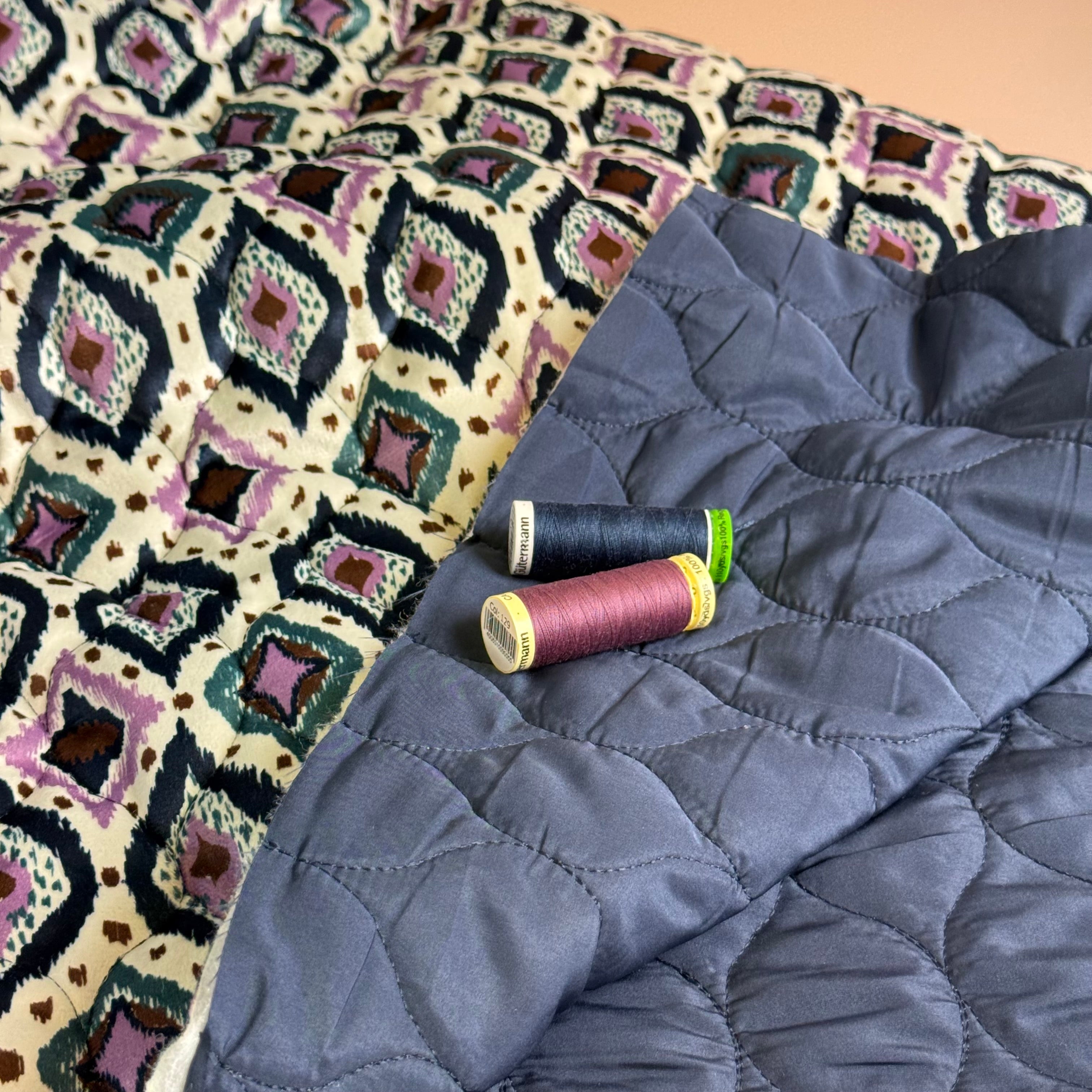 Bohemian Quilted Velvet Coating Fabric
