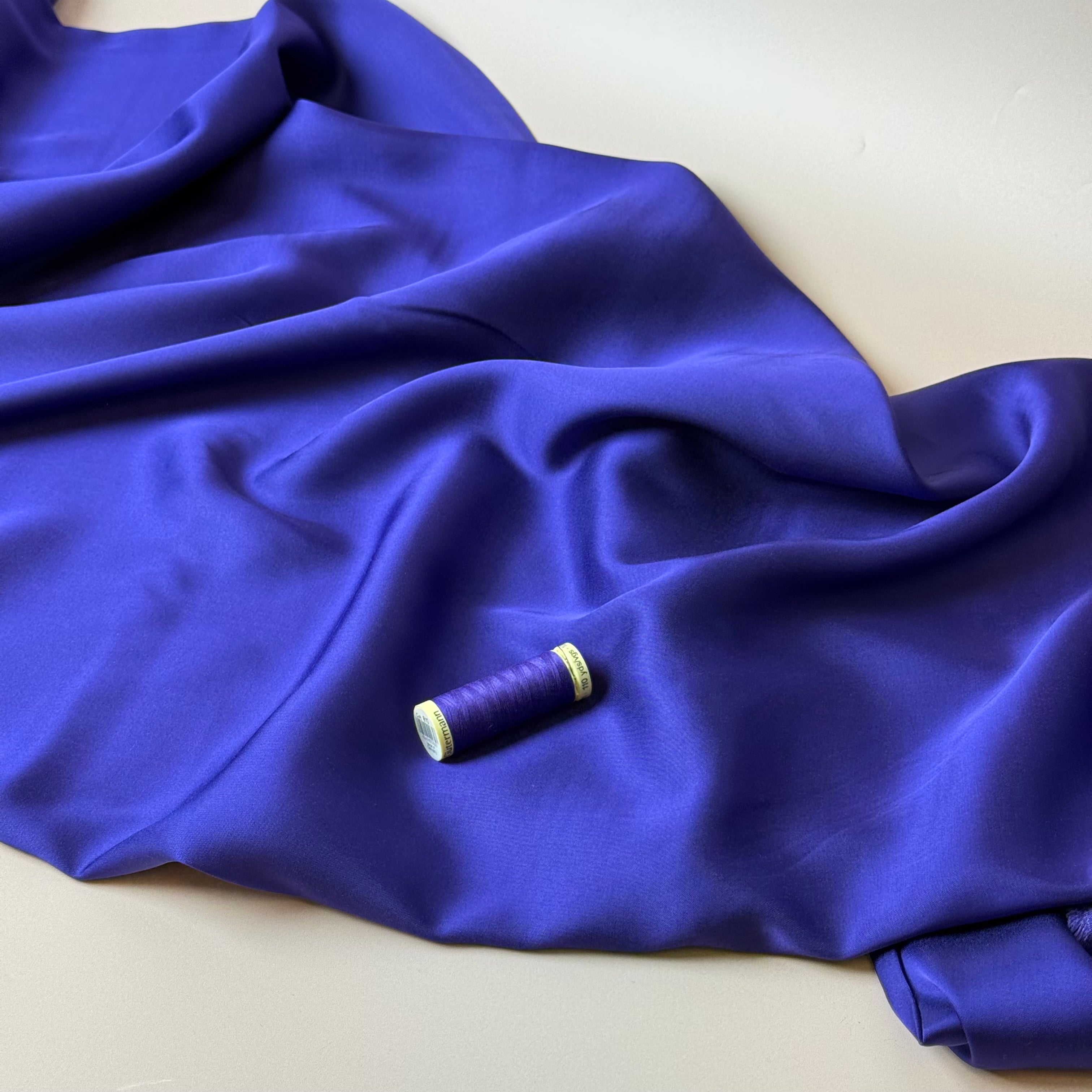 Purple Solid Viscose Sateen Fabric