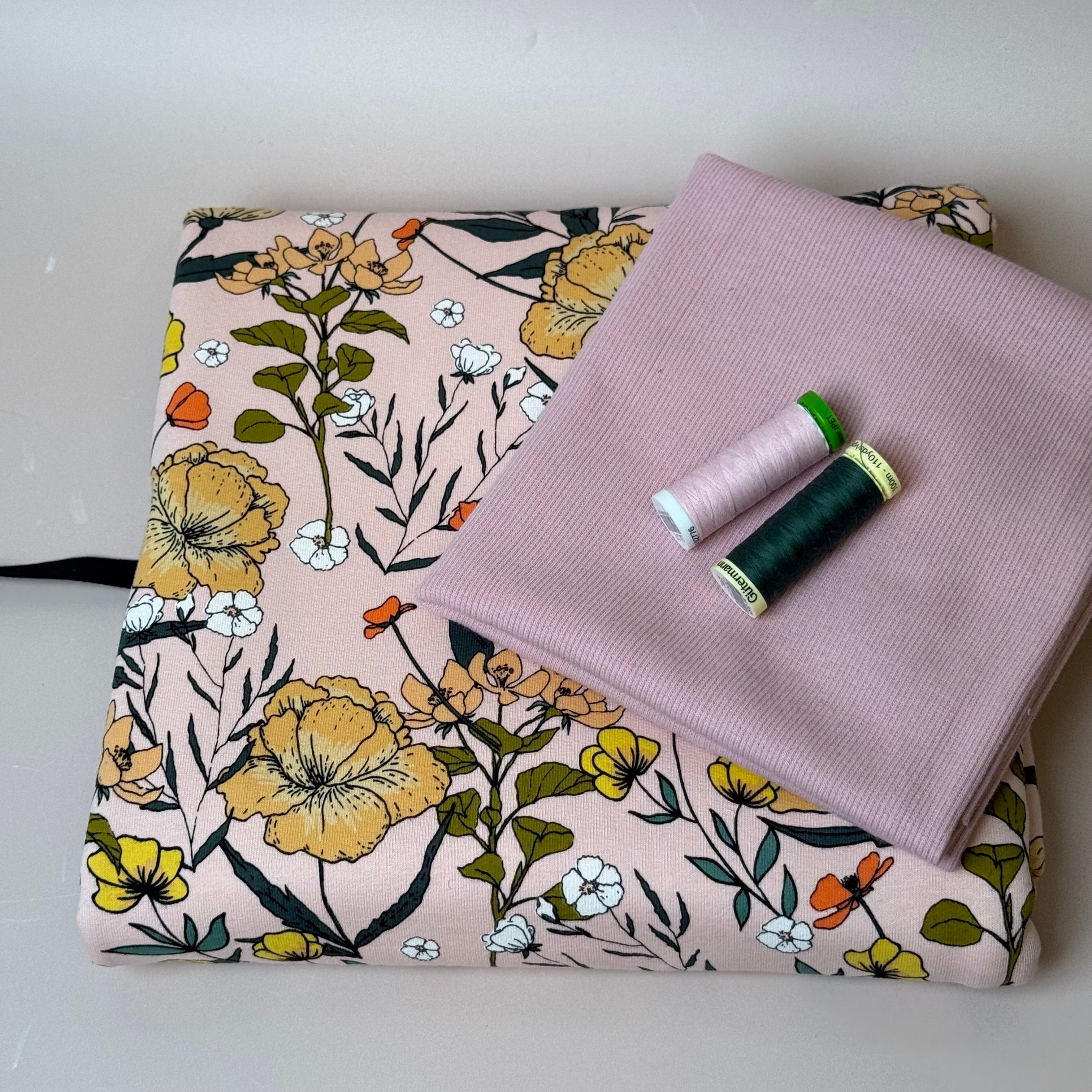 Colour Bundles - Summer Flowers French Terry and Ribbing