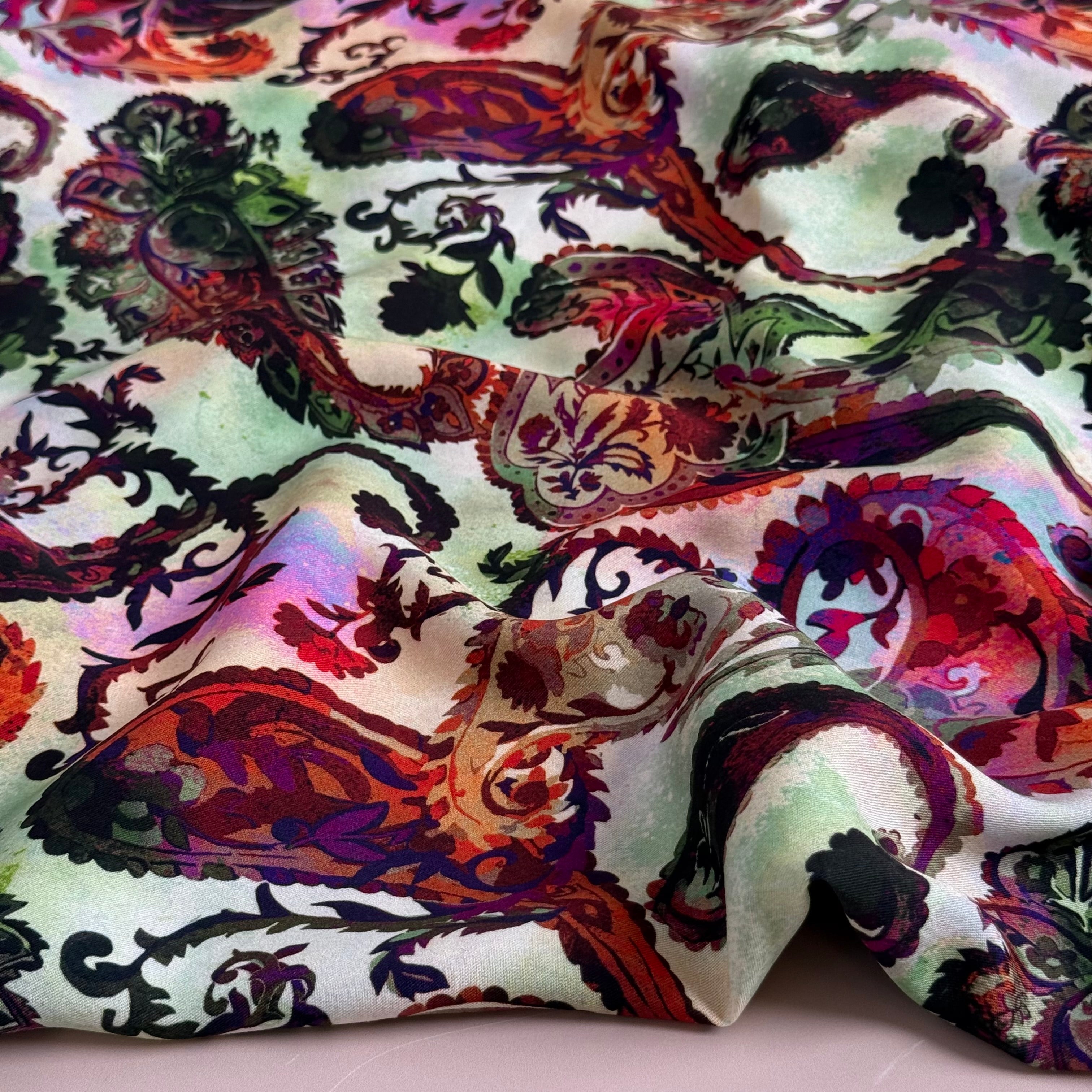 Fluid Paisley Viscose Twill with LENZING™ ECOVERO™ fibres