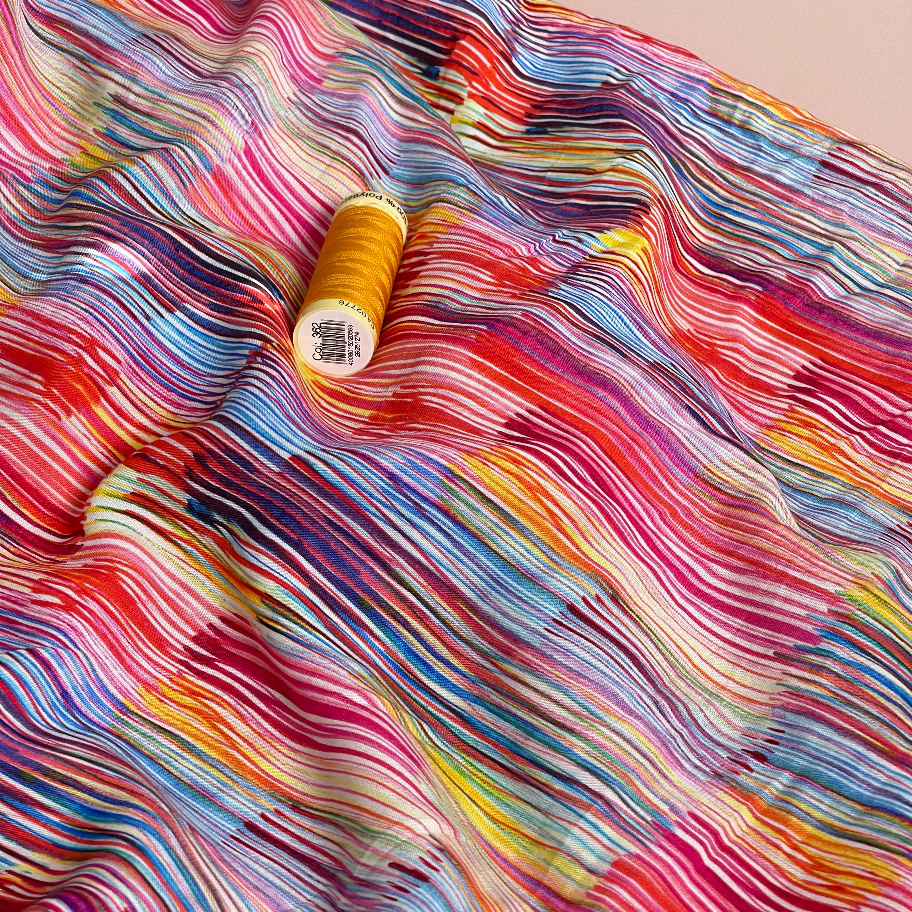 Hazy Strokes Viscose Poplin Fabric