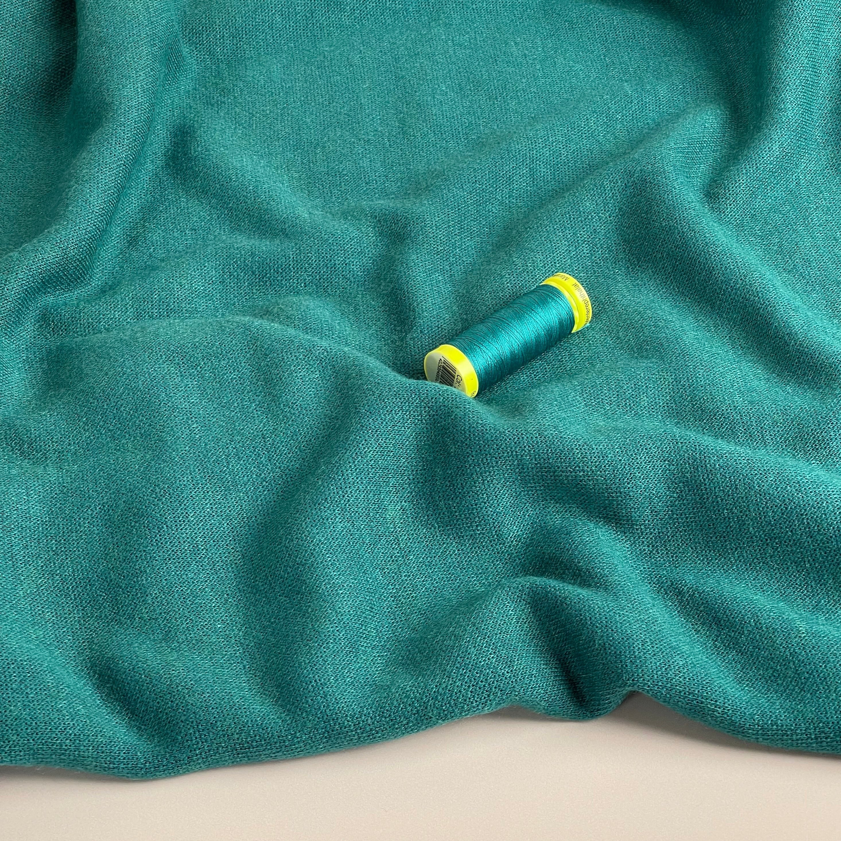 Soft Touch Viscose Blend Sweater Knit in Petrol