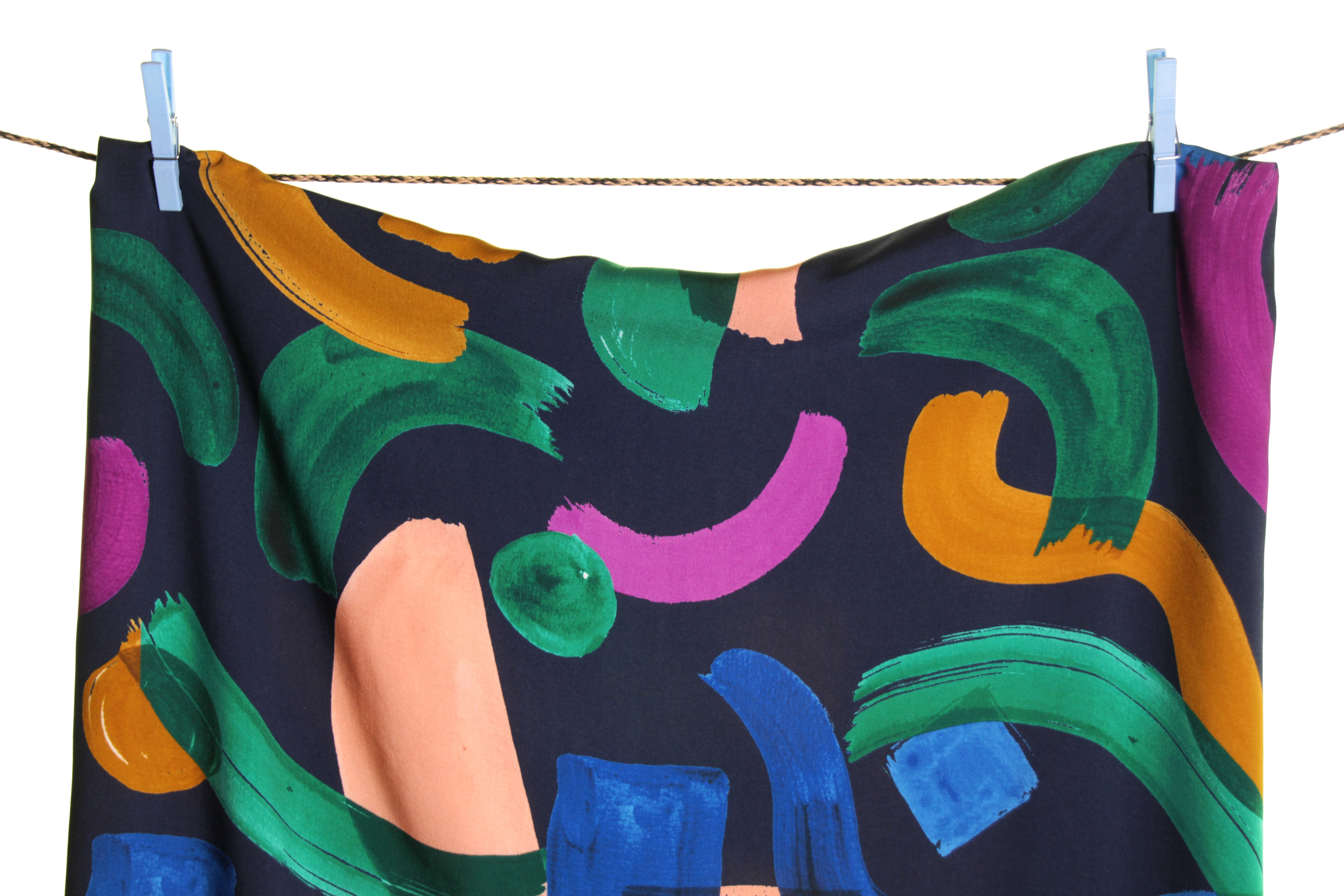 Atelier Jupe - Colourful Graphic Print Viscose Fabric