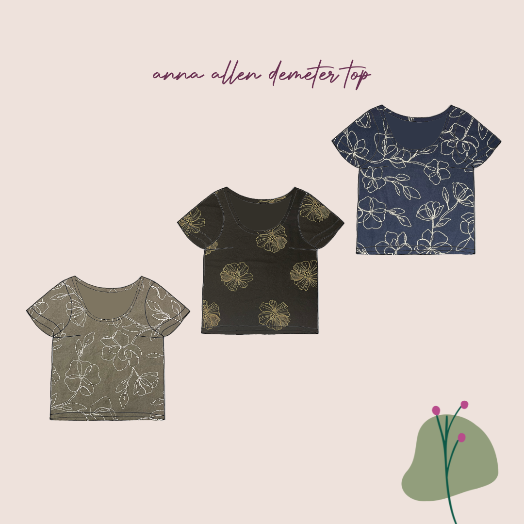 Sewing Kit - Demeter Dress in Embroidered Linen Fabric