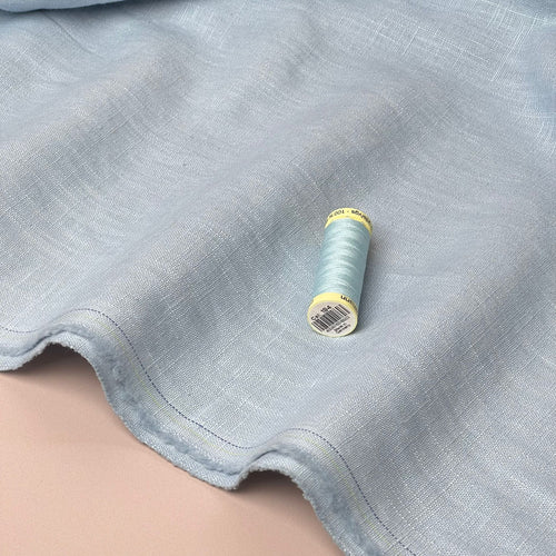 Breeze Icy Blue - Enzyme Washed Linen Cotton Fabric