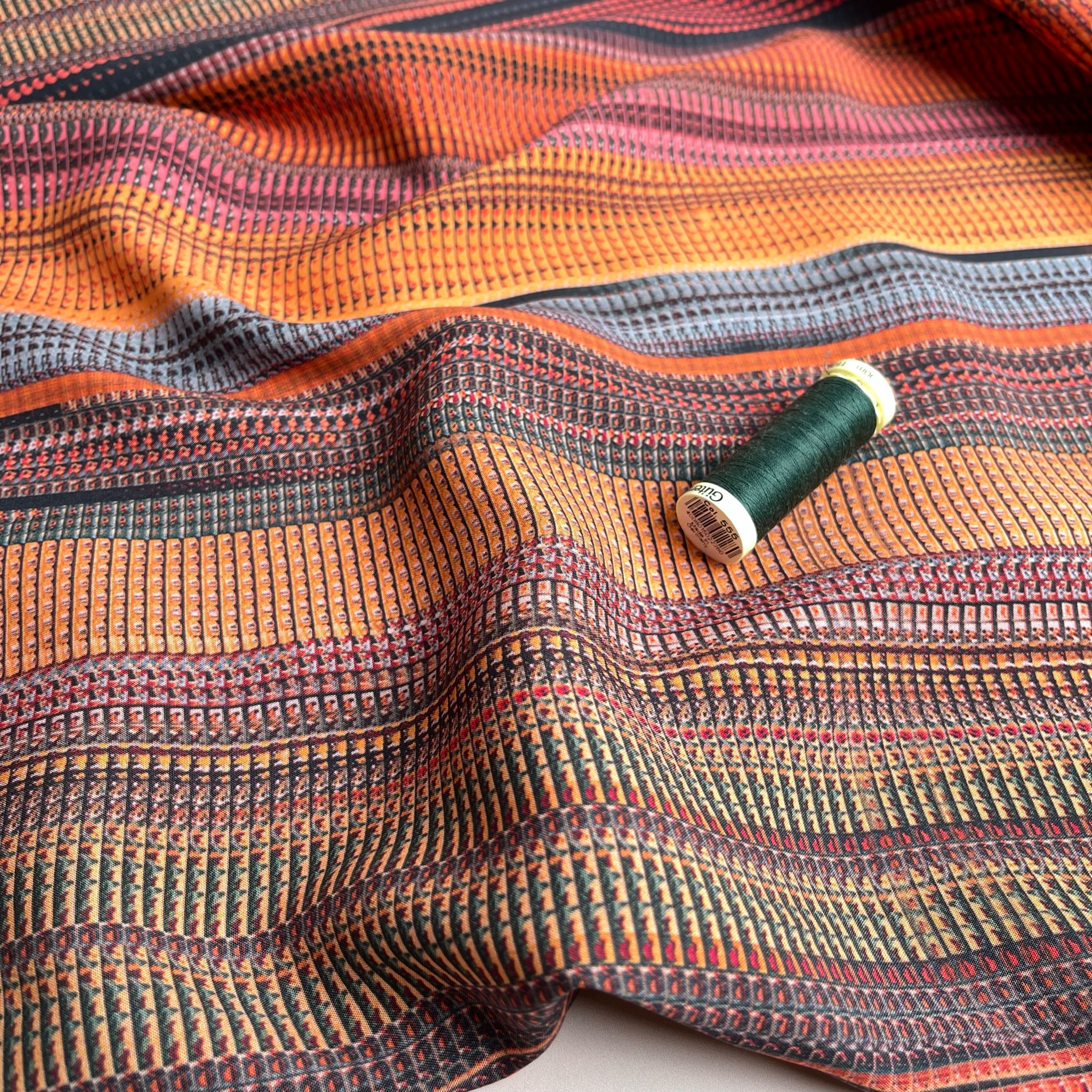 Sunset Stripes Viscose Fabric