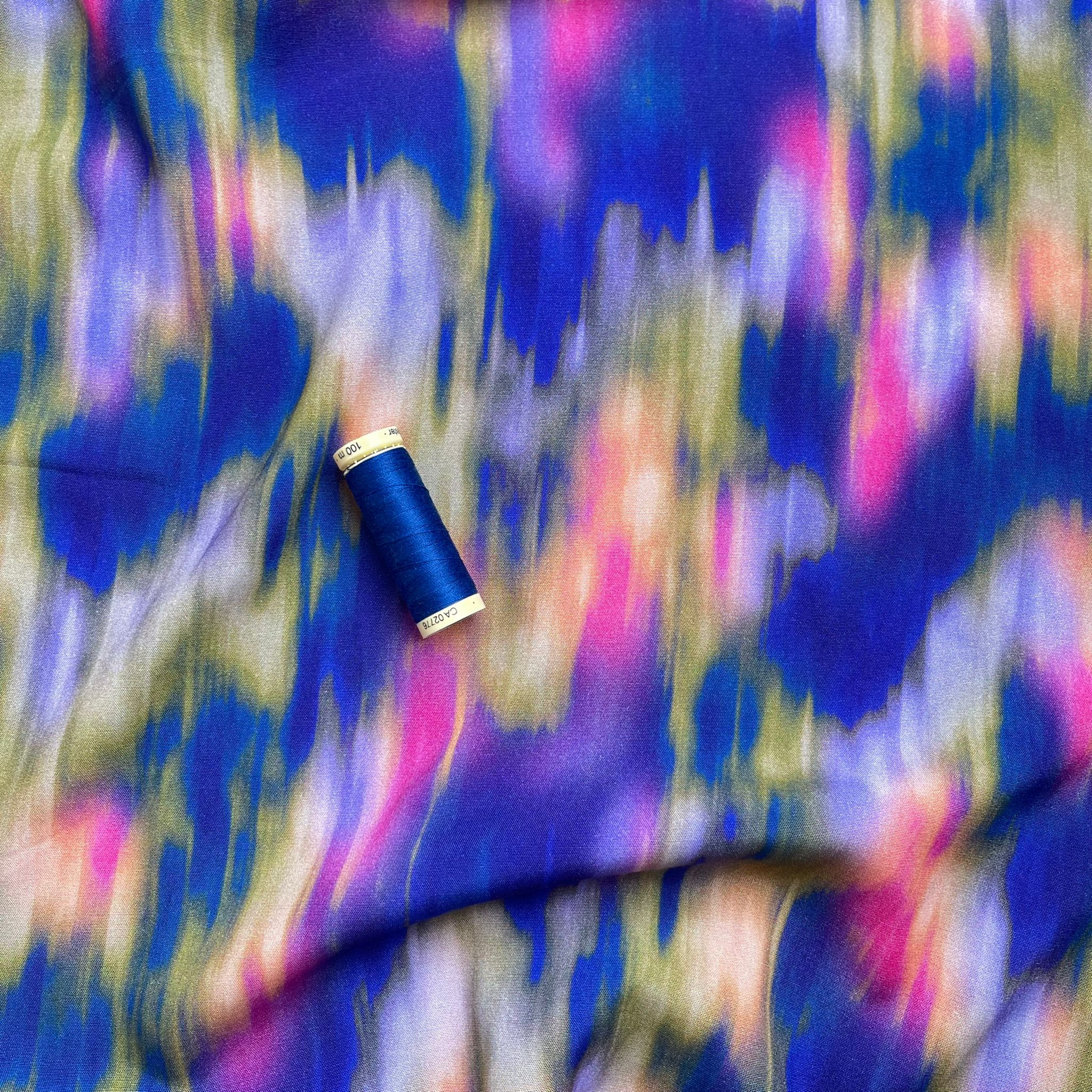 Cobalt Dream Stretch Viscose Poplin Fabric