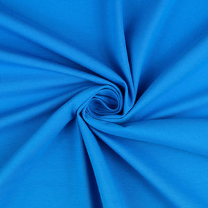 REMNANT 1.06 Metres - Essential Chic Turquoise Blue Plain Cotton Jersey Fabric