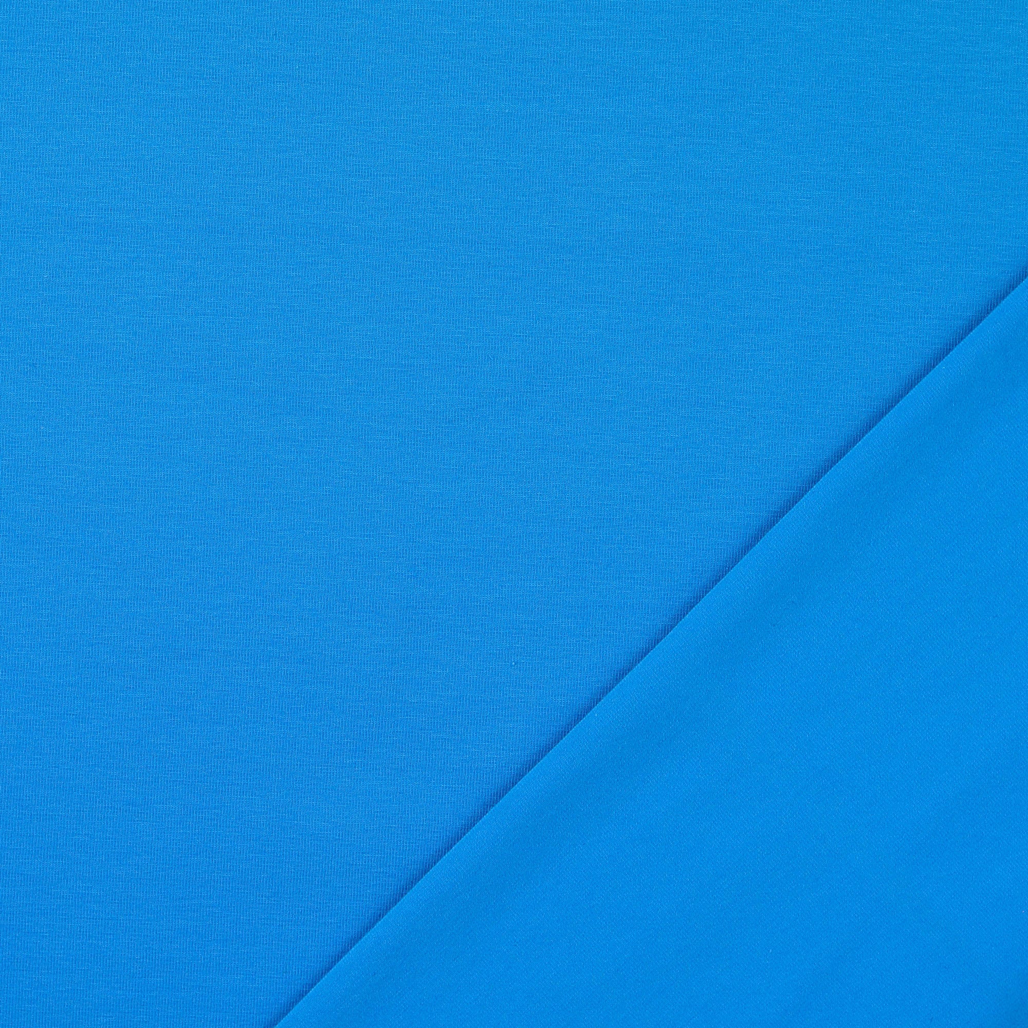 REMNANT 0.9 Metres - Essential Chic Turquoise Blue Plain Cotton Jersey Fabric