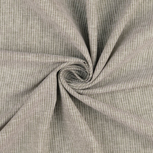 REMNANT 0.46 Metre - Fine Stripe Light Grey Linen Cotton Fabric