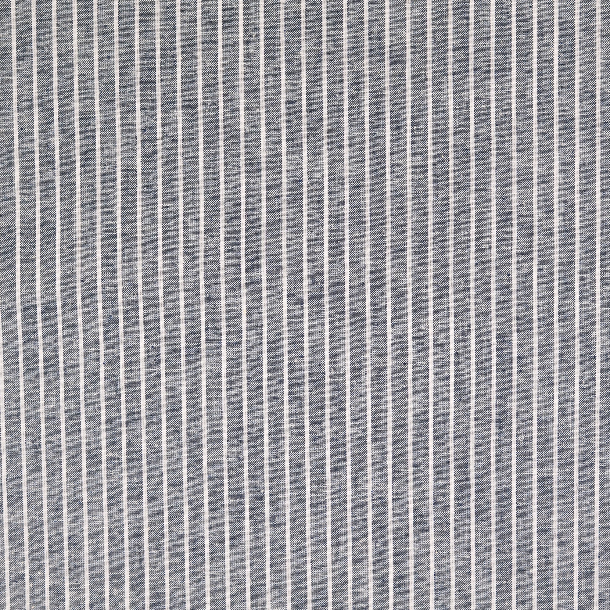 Stripe Dark Blue Linen Cotton Fabric