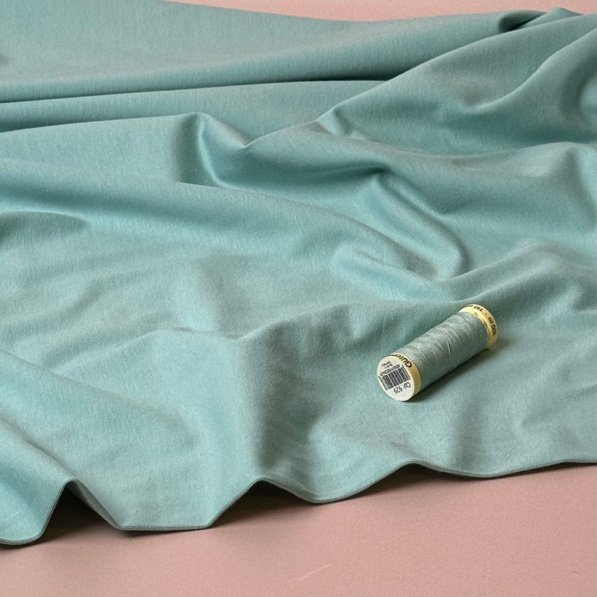 Essential Chic Aqua Haze Plain Cotton Jersey Fabric