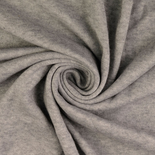 Snug Viscose Blend Sweater Knit in Grey Melange