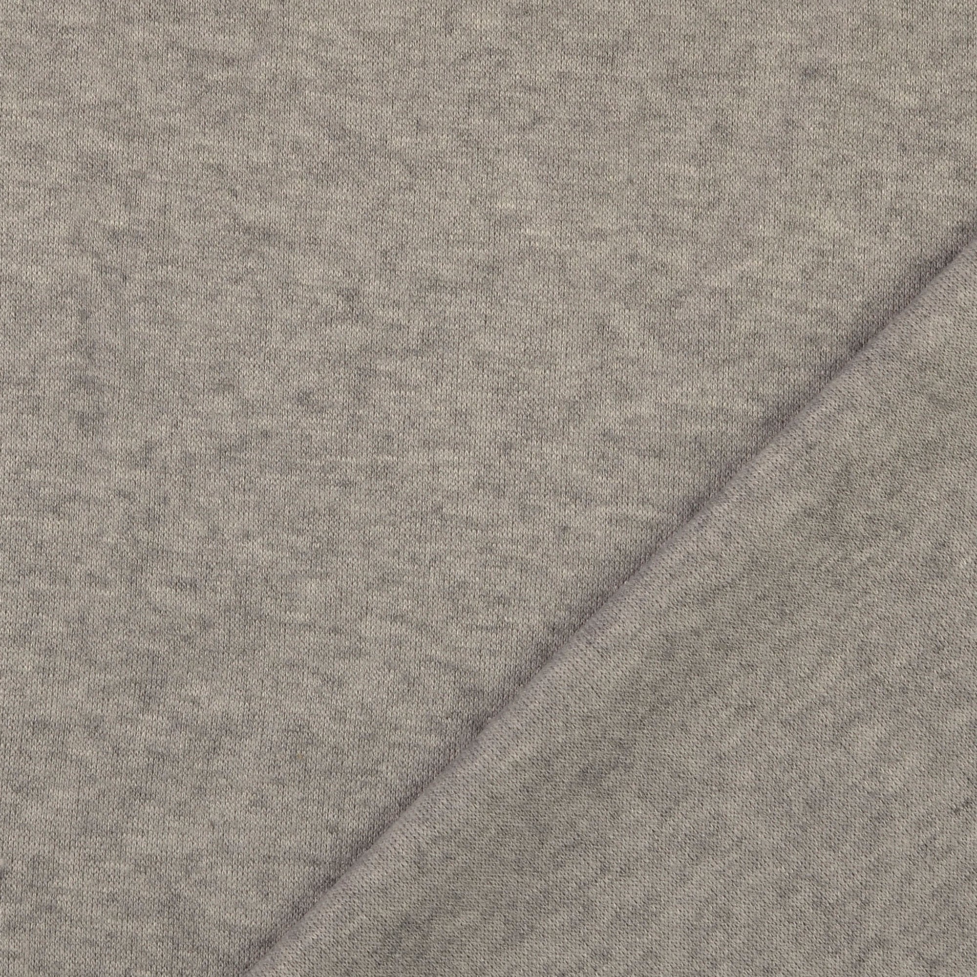 REMNANT 0.66 Metre - Snug Viscose Blend Sweater Knit in Grey Melange
