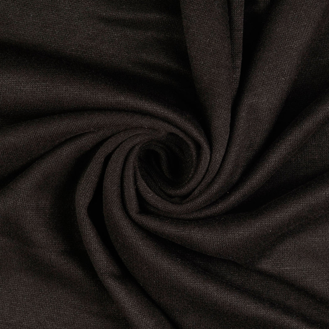 REMNANT 1.2 Metres - Snug Viscose Blend Sweater Knit in Black