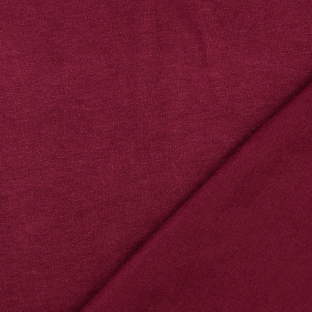 REMNANT 0.56 Metre - Snug Viscose Blend Sweater Knit in Wine Red