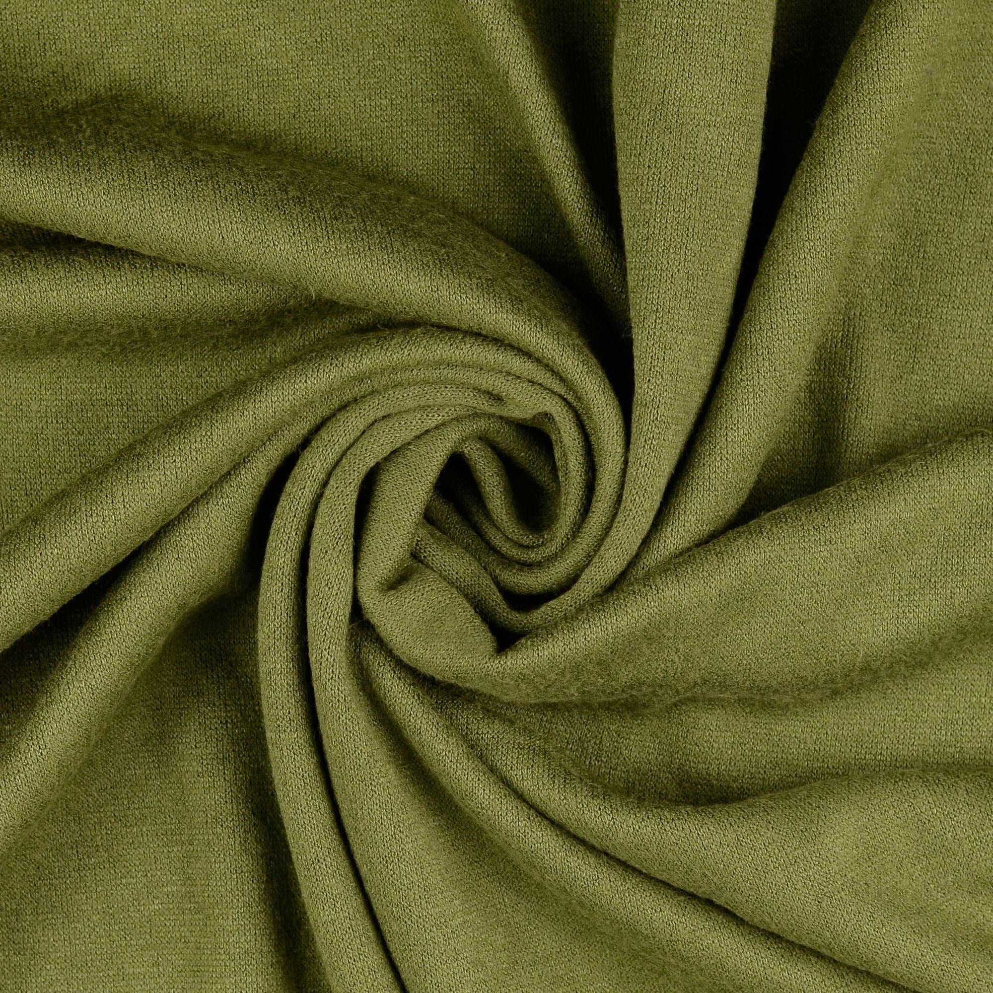 Snug Viscose Blend Sweater Knit in Khaki Green