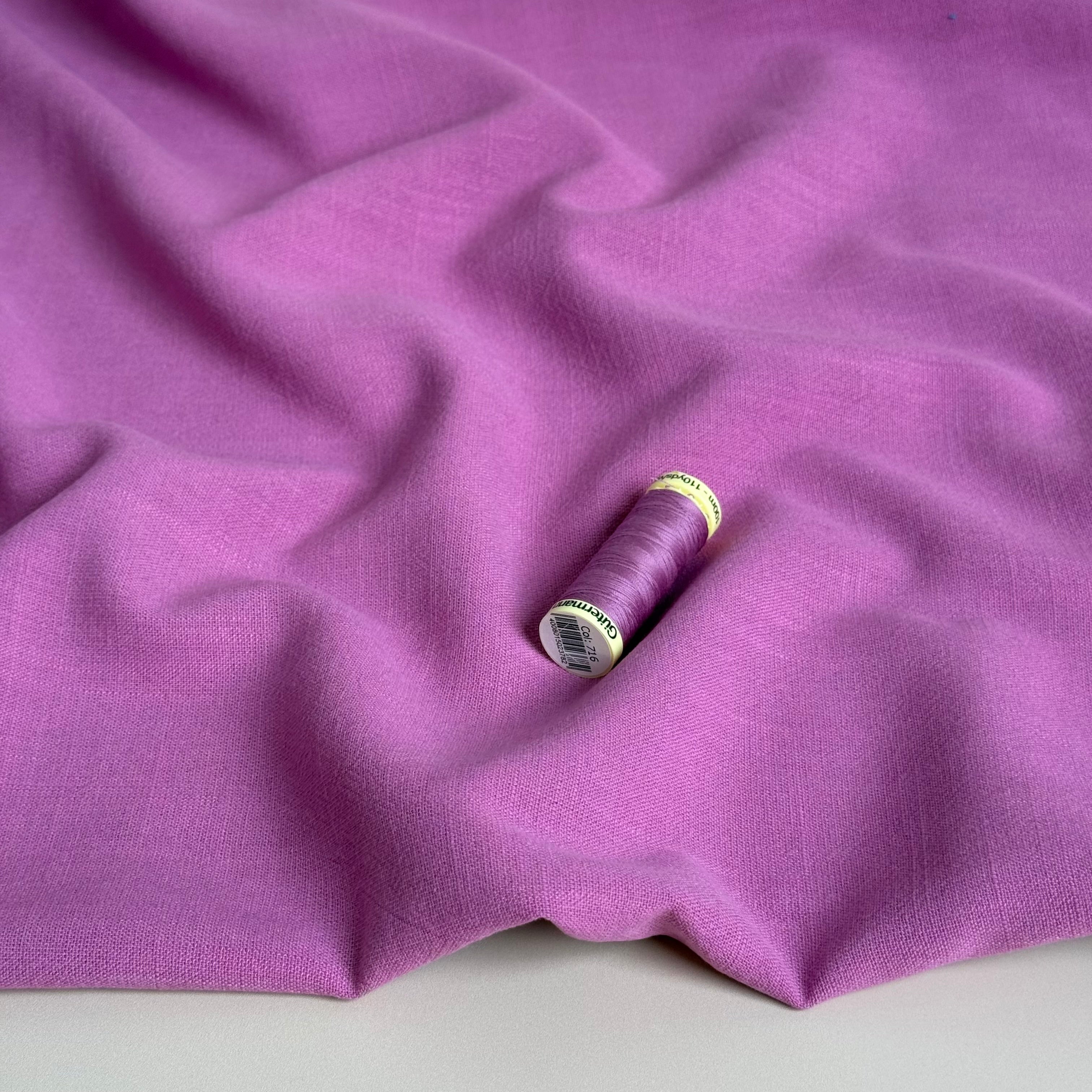 Flow Bubble Gum Viscose Linen Blend Dress Fabric