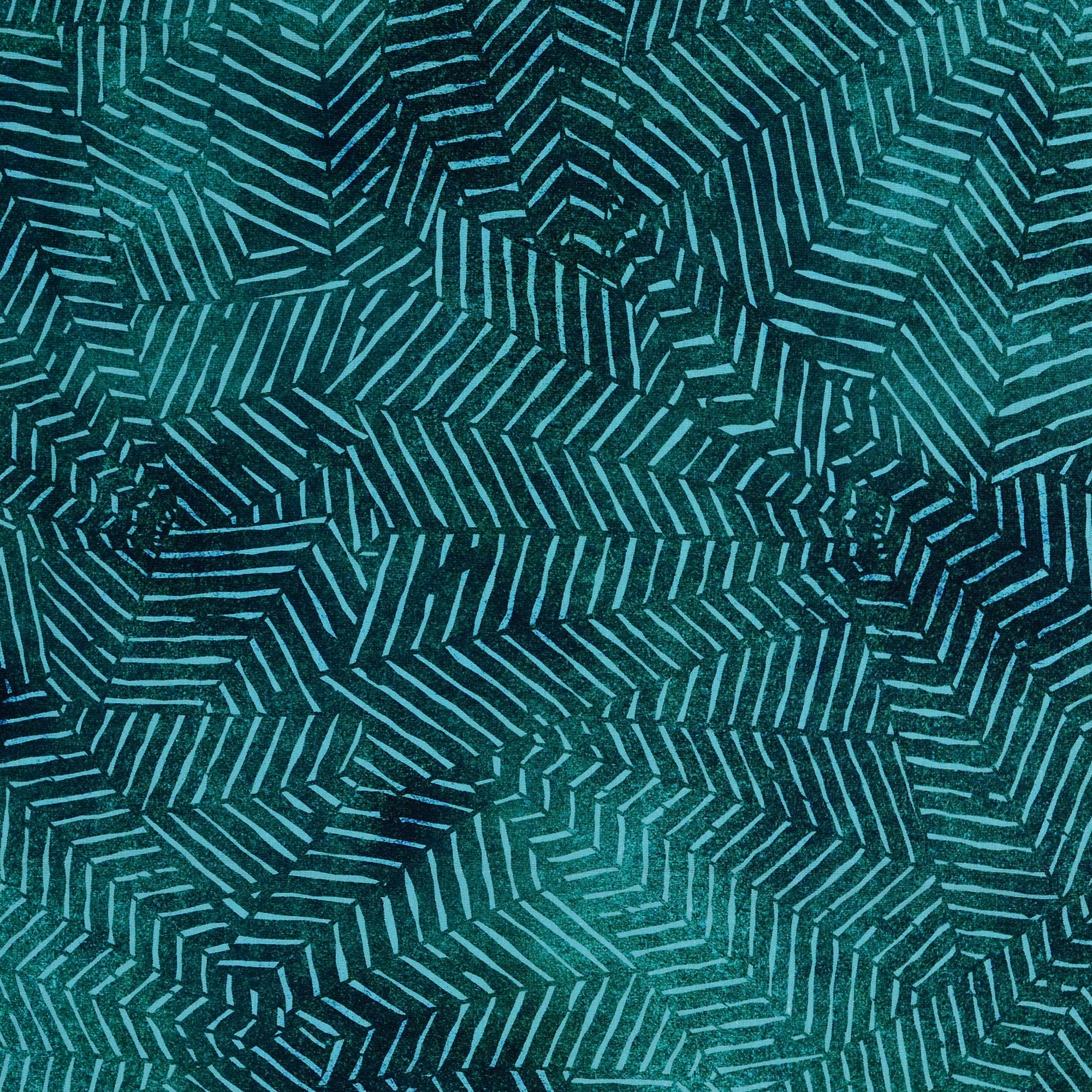 Mystical Night Teal Cotton Jersey Fabric