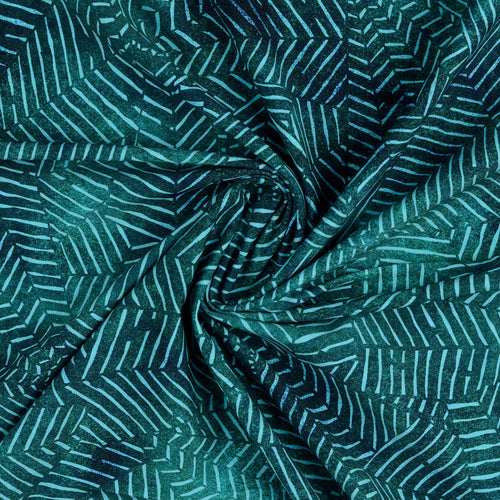 REMNANT 0.78 Metres (plus free faulty section ) Mystical Night Teal Cotton Jersey Fabric