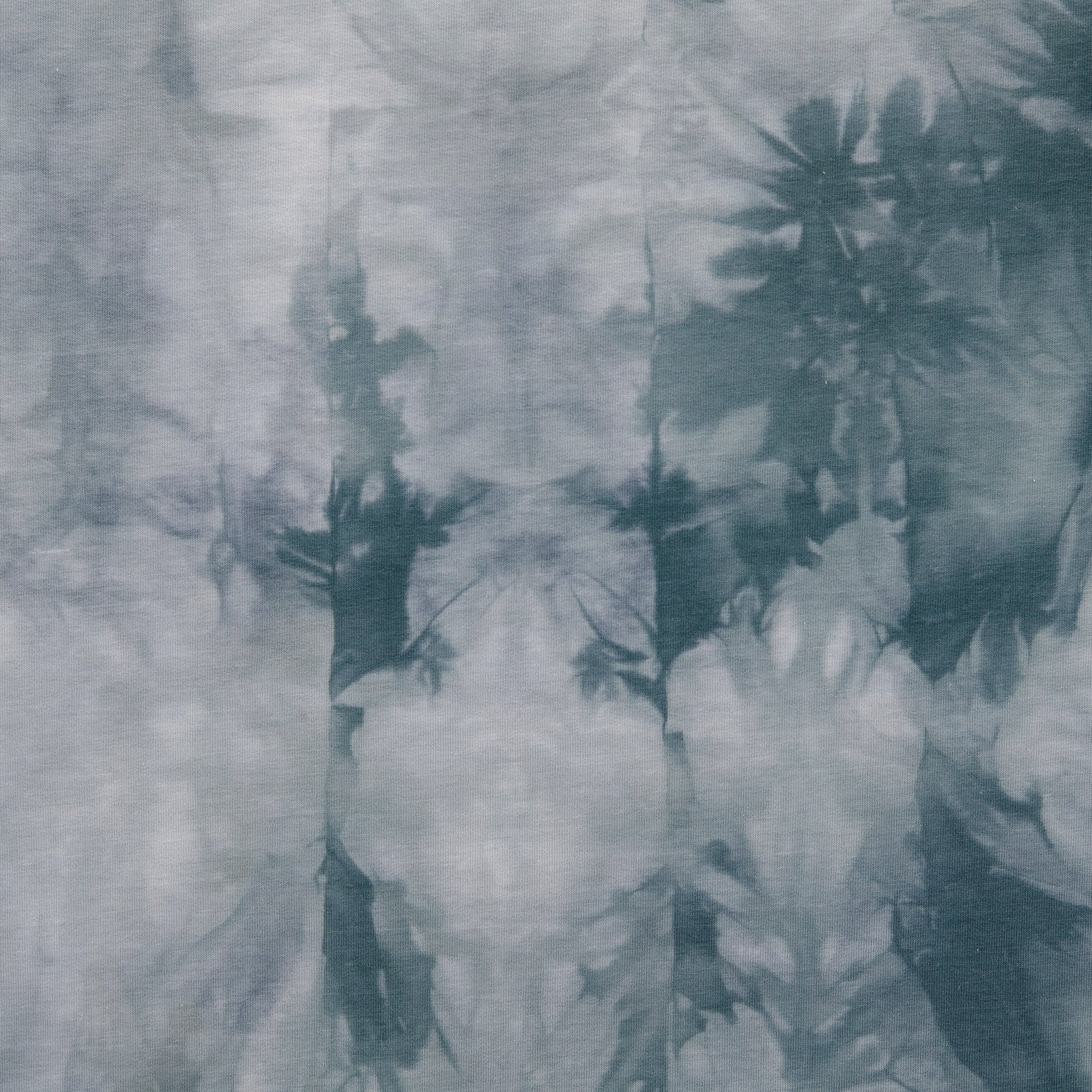 REMNANT 2.19 Metres - Tie Dye Teal Cotton French Terry Fabric