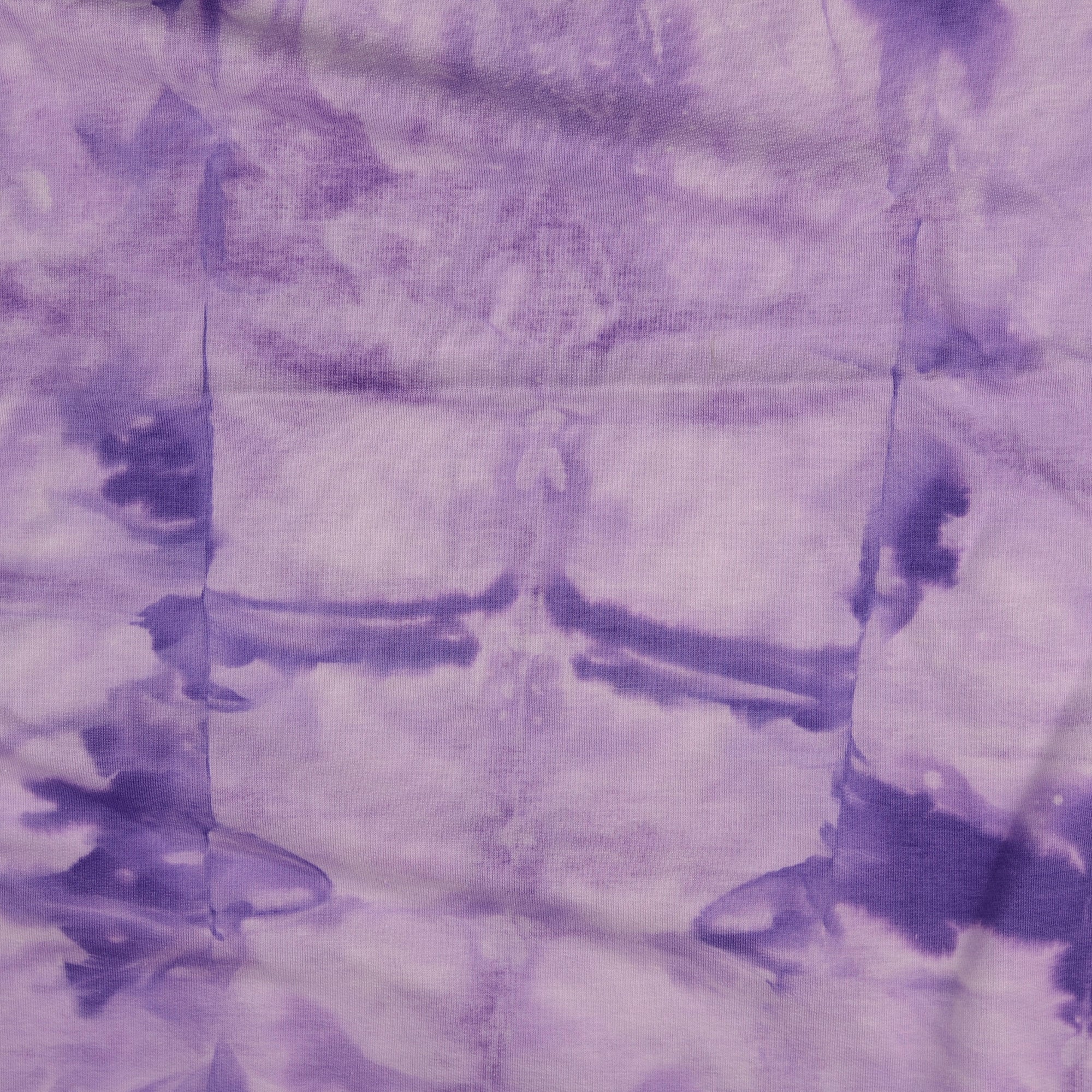REMNANT 1.18 Metres - Tie Dye Purple Cotton French Terry Fabric