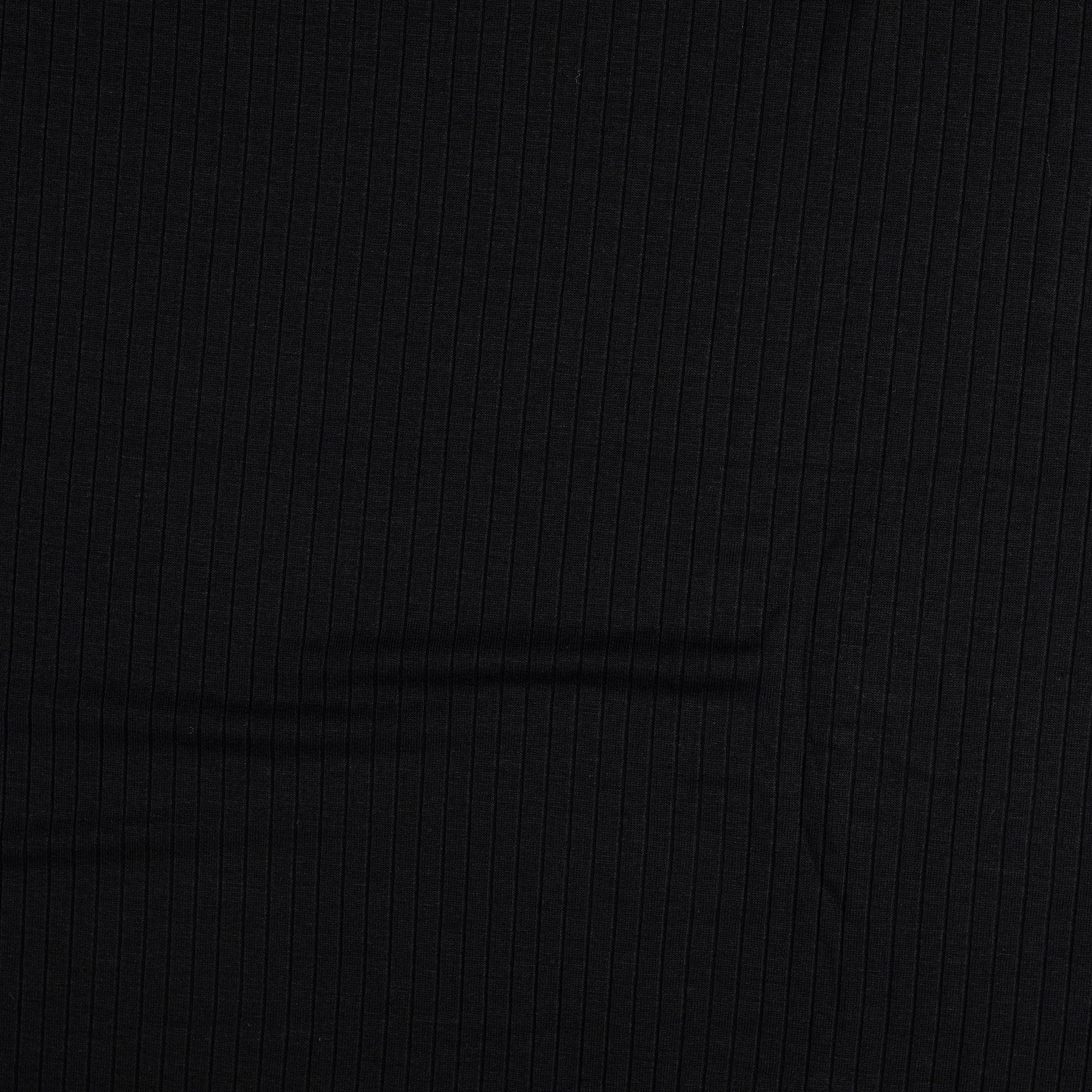 Black Ribbed Viscose Jersey Fabric