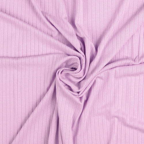Lilac Ribbed Viscose Jersey Fabric