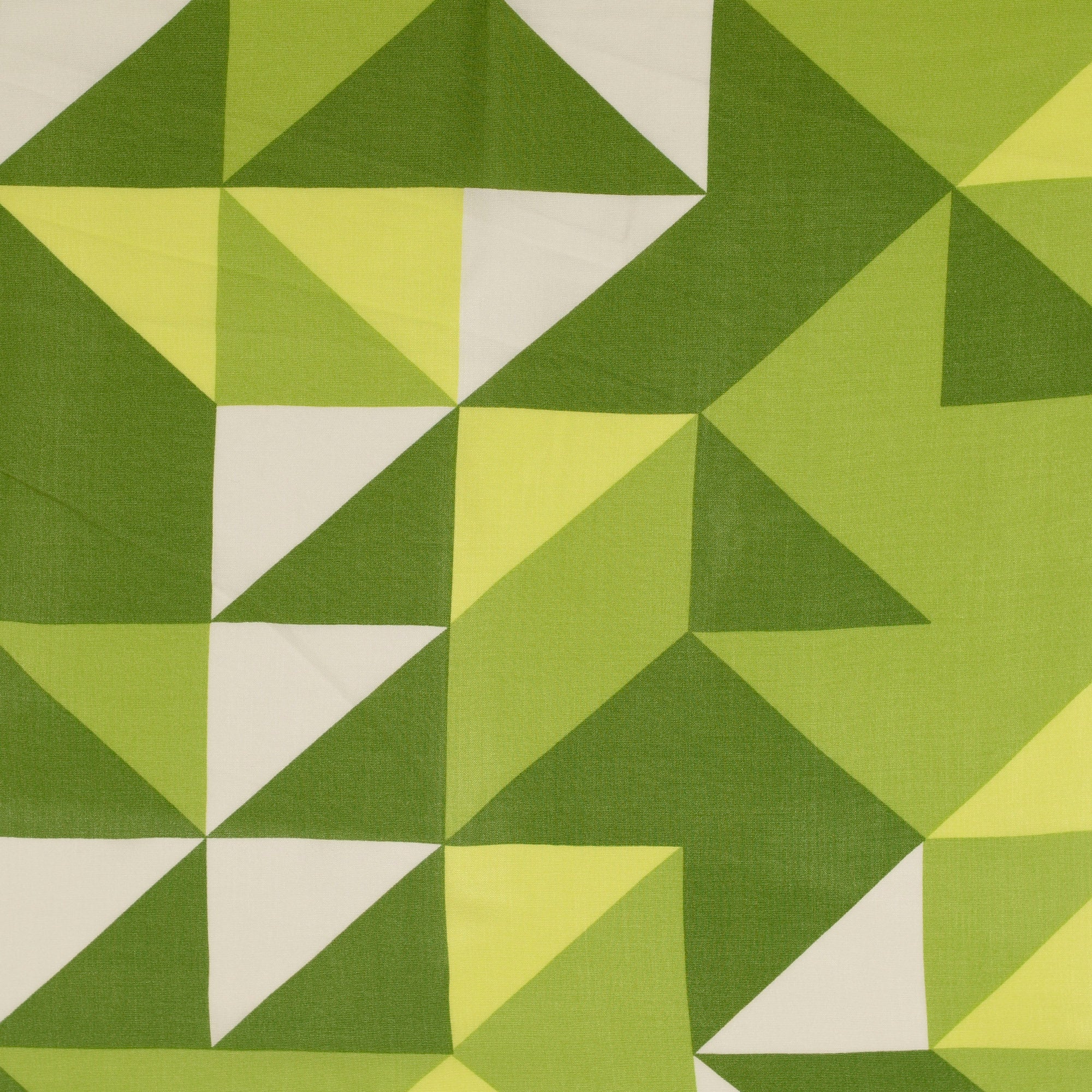 REMNANT 2.20 Metres - Green Puzzle Viscose Poplin Fabric