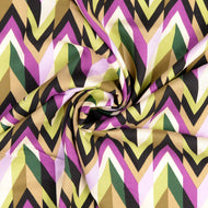 Chevrons Olive Viscose Twill Fabric