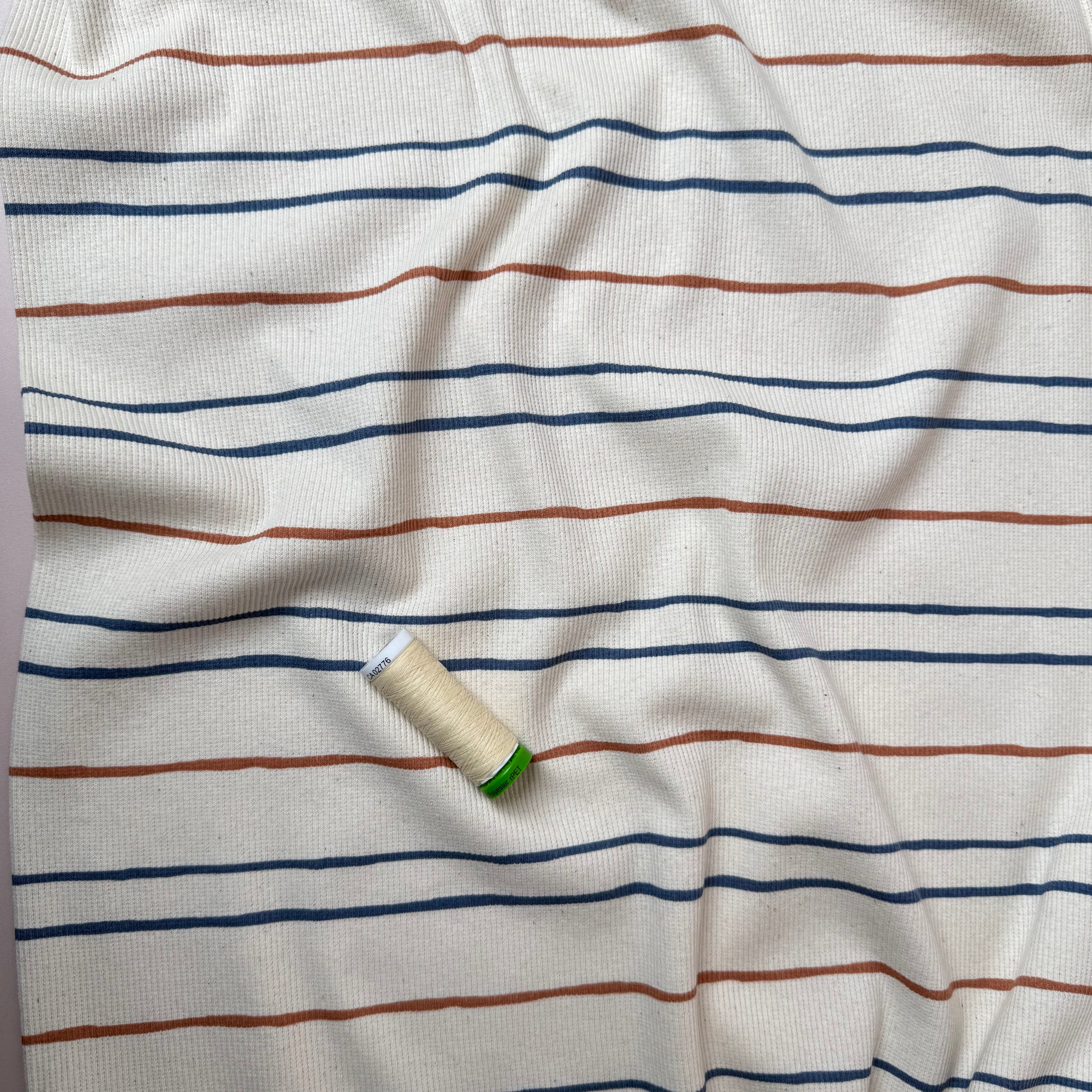 Stripes Natural Organic Cotton Ribbed Jersey