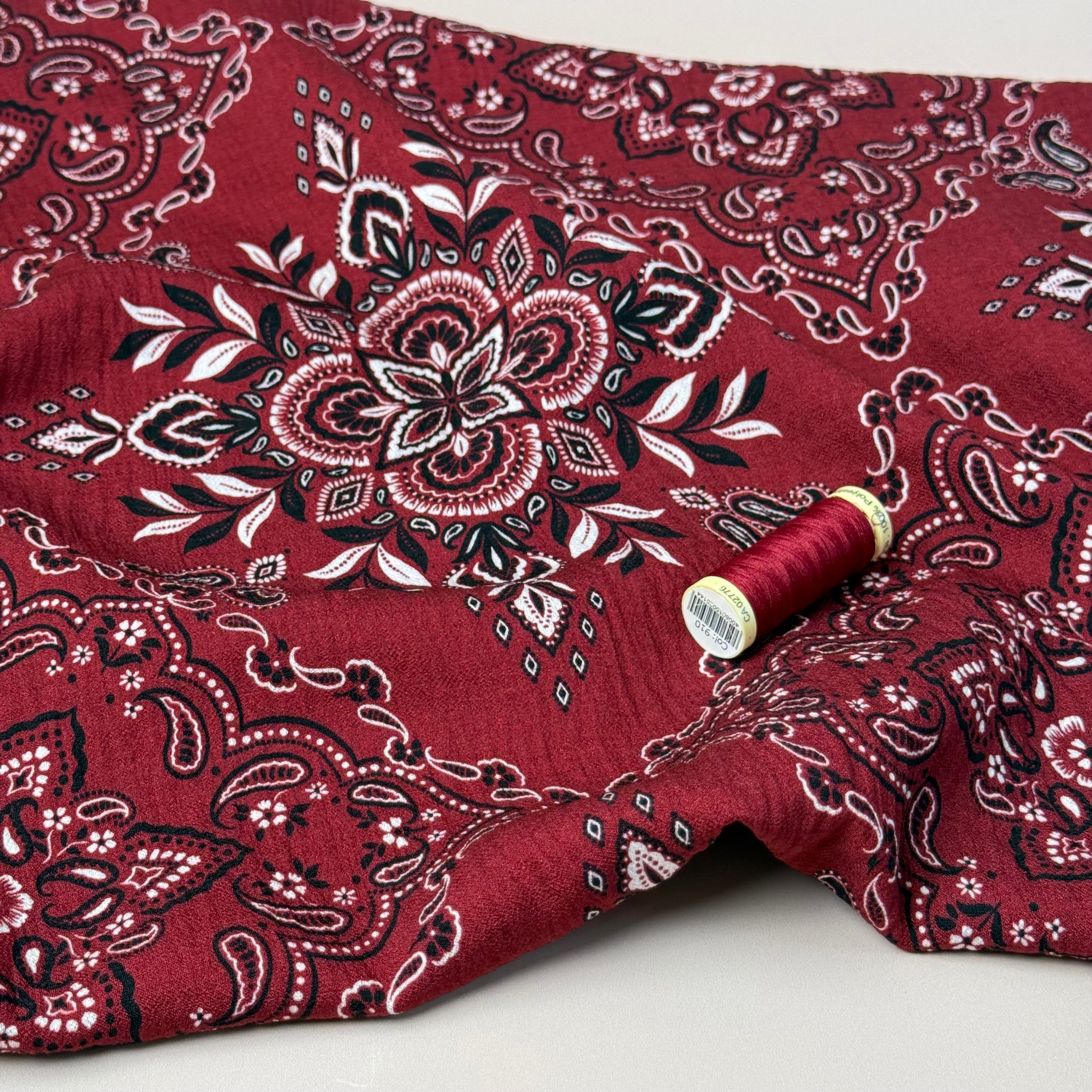 REMNANT 0.72 Metre - My Dress Made - Scarlett Bandana Textured Viscose Fabric