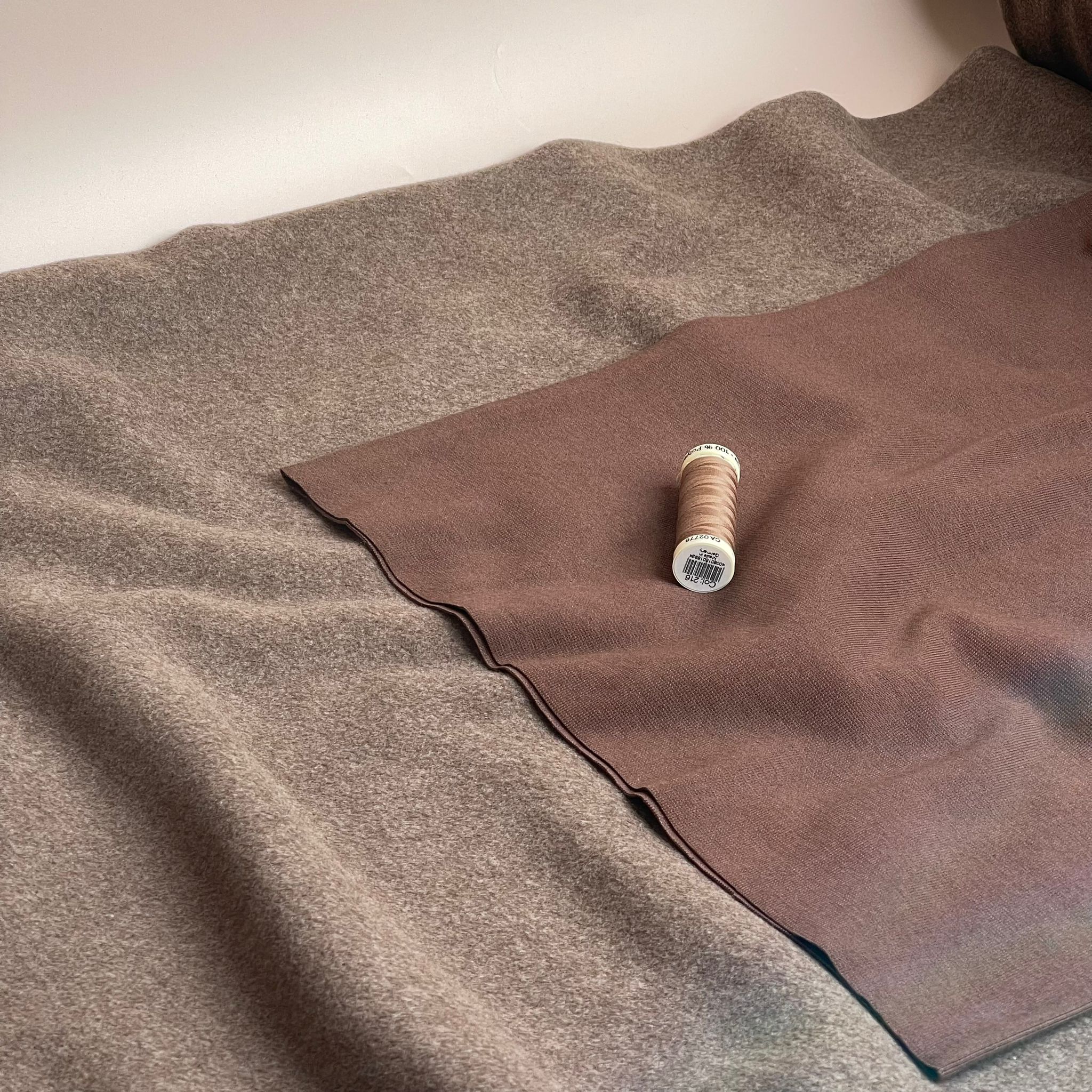 REMNANT 0.96 Metre - Pure Organic Cotton Fleece in Mocha Mousse