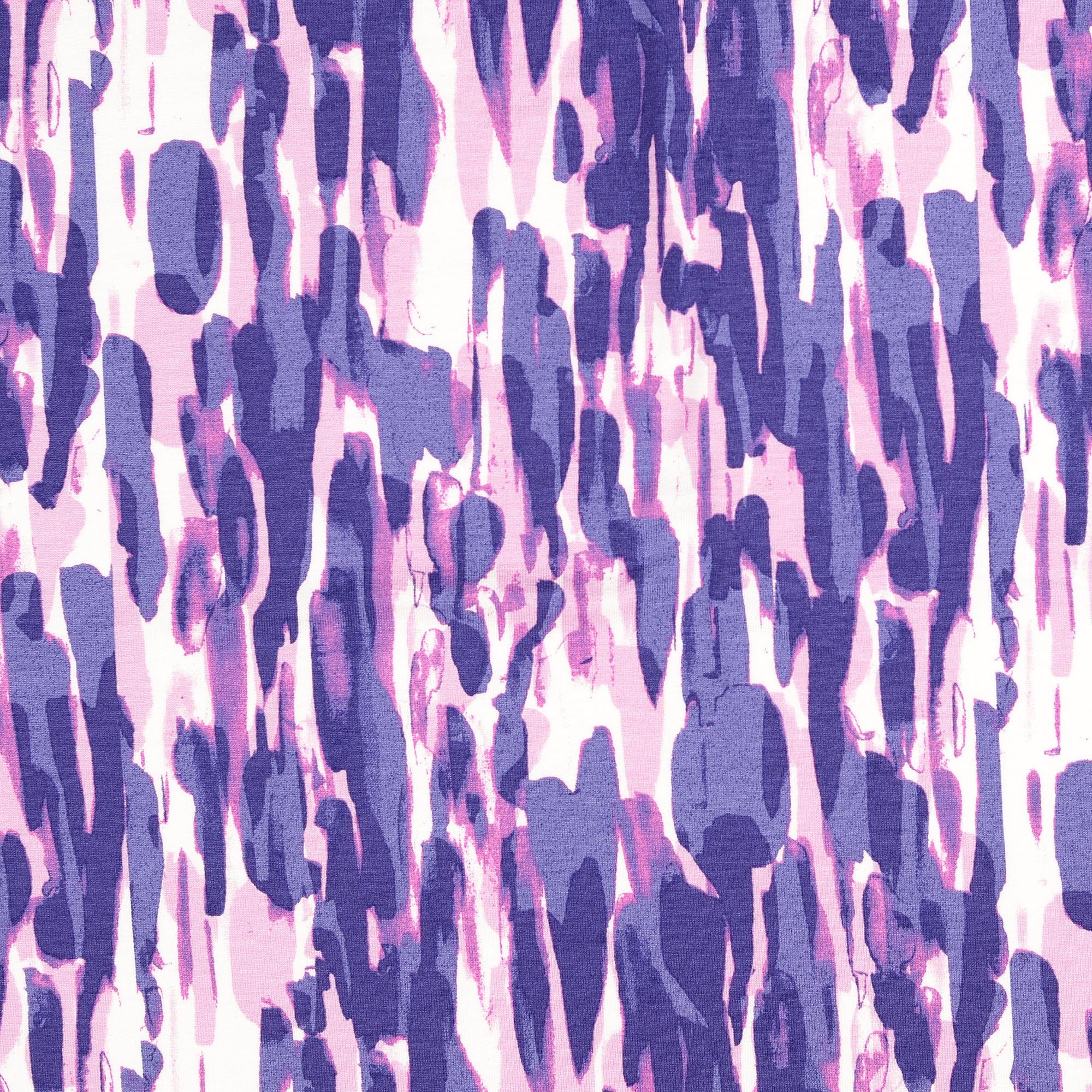 Painterly Lanes Purple Viscose Jersey Fabric