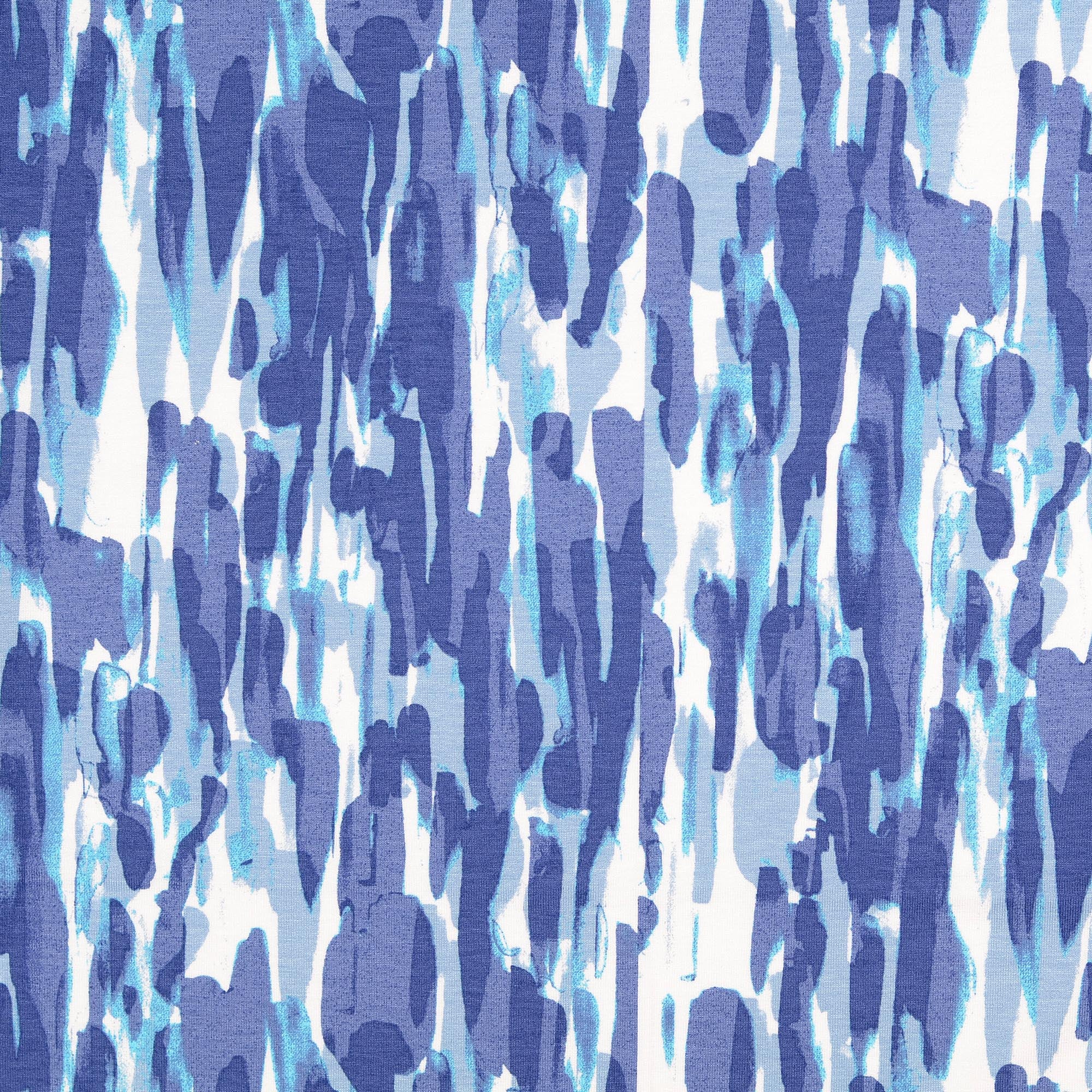 Painterly Lanes Blue Viscose Jersey Fabric