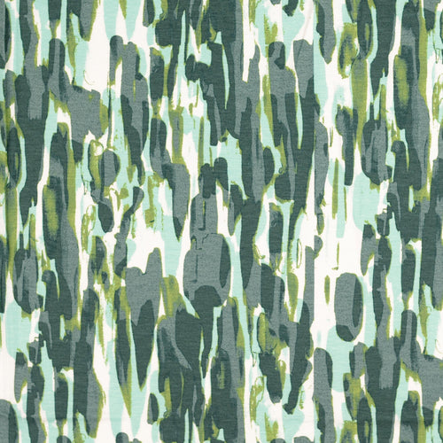 Painterly Lanes Green Viscose Jersey Fabric
